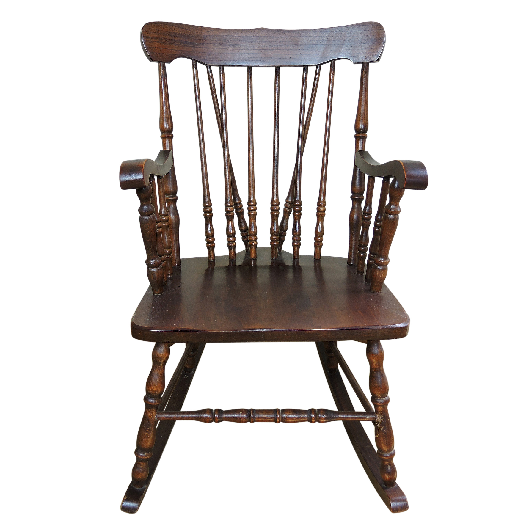 Brace Back Wooden Rocking Chair