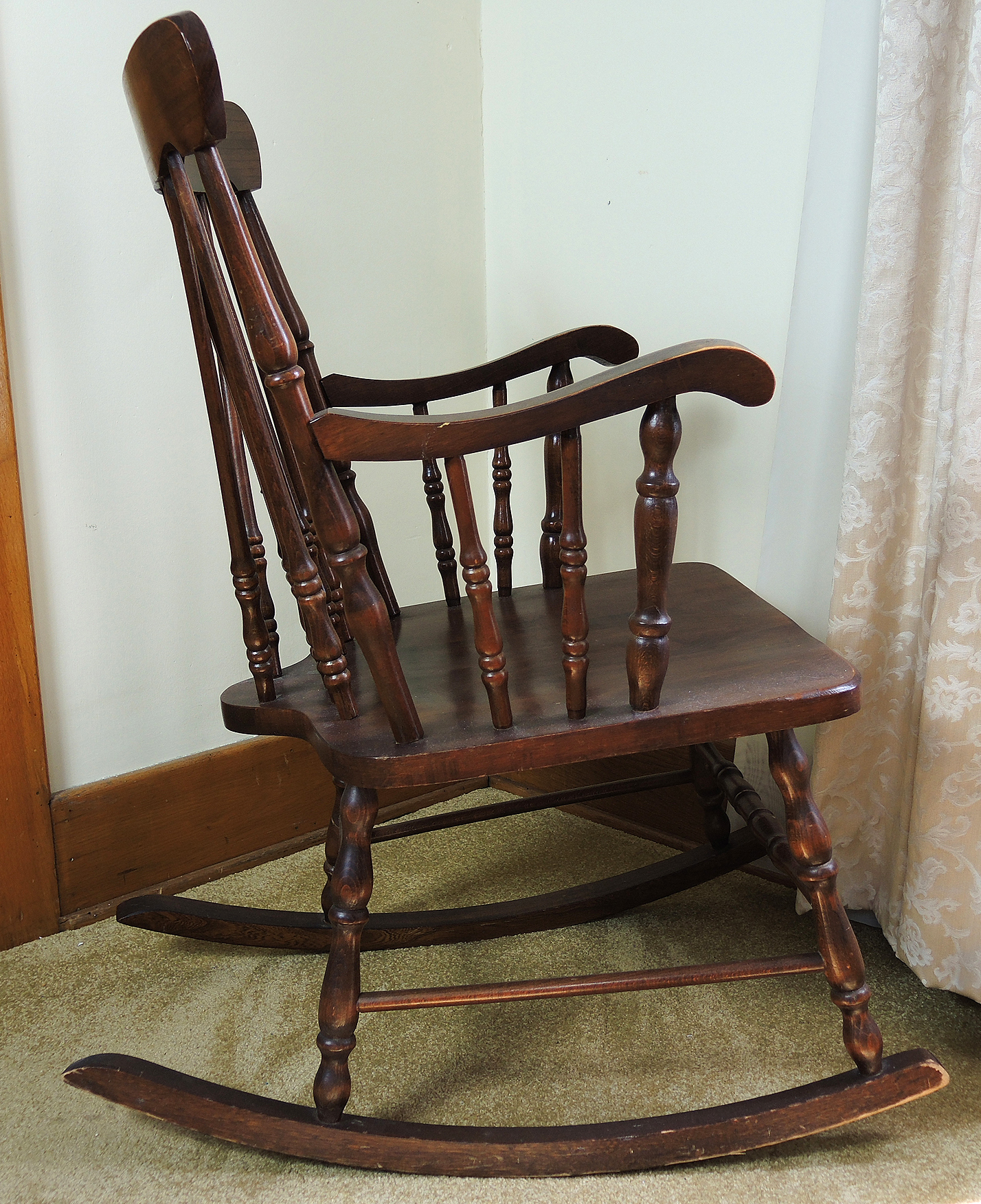 Brace Back Wooden Rocking Chair