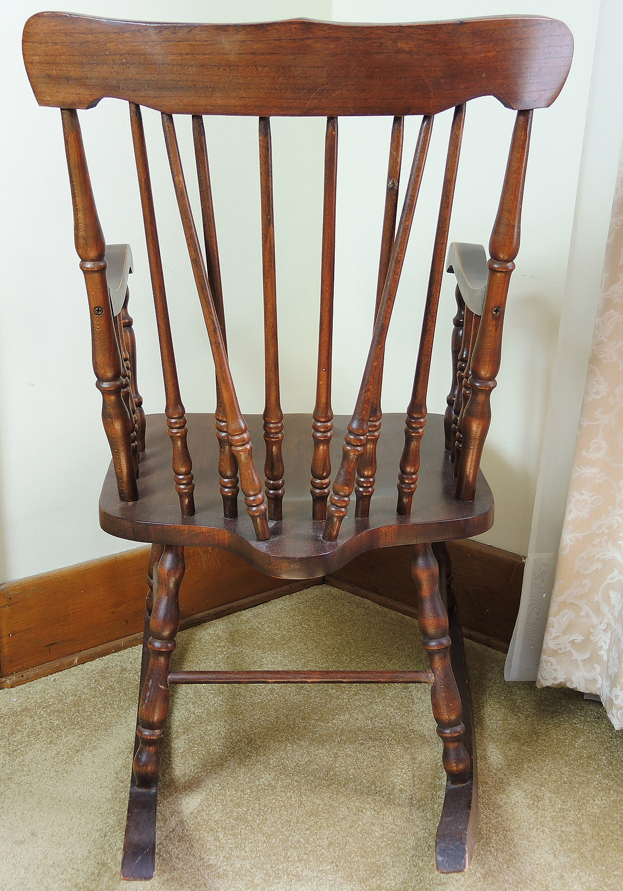 Brace Back Wooden Rocking Chair