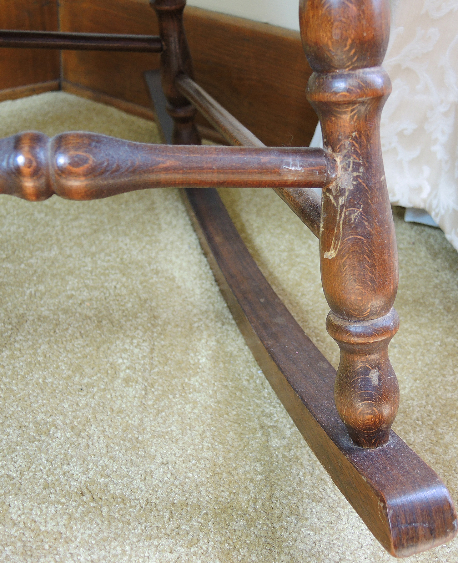 Brace Back Wooden Rocking Chair