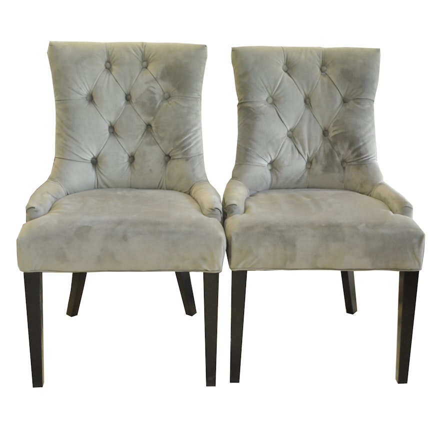 Pair of Contemporary Tufted Side Chairs by Safavieh