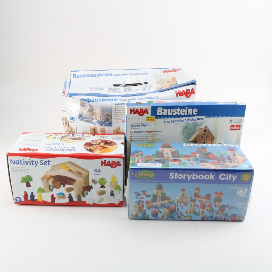 HABA and T.C. Timber Wooden Building Block Sets