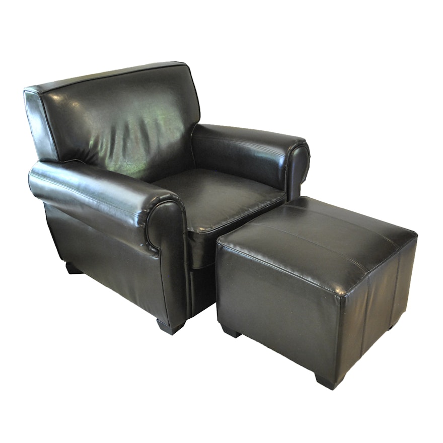 Upholstered Lounge Chair and Ottoman