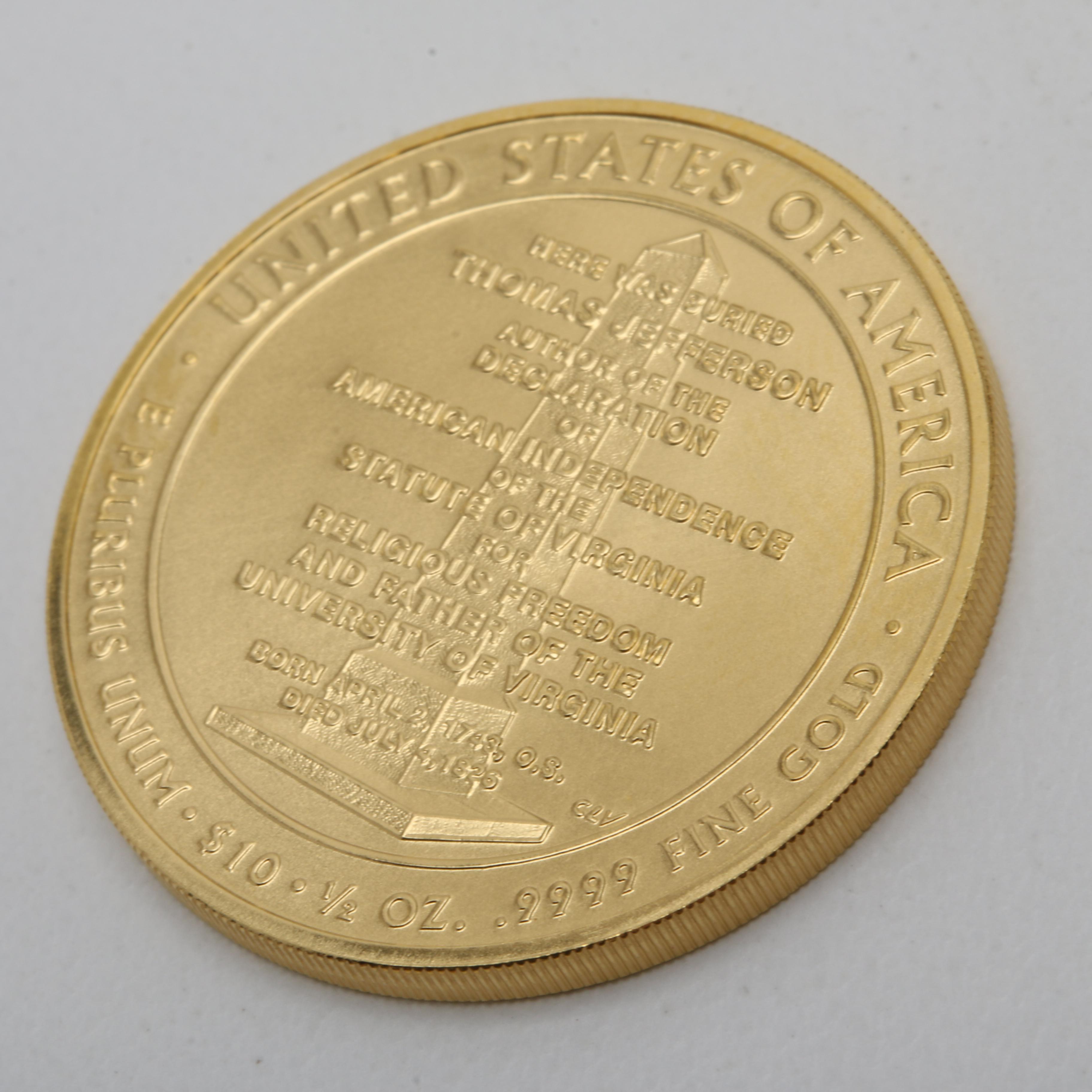 2007-W First Spouse Thomas Jefferson's Liberty $10 Gold Bullion Coin