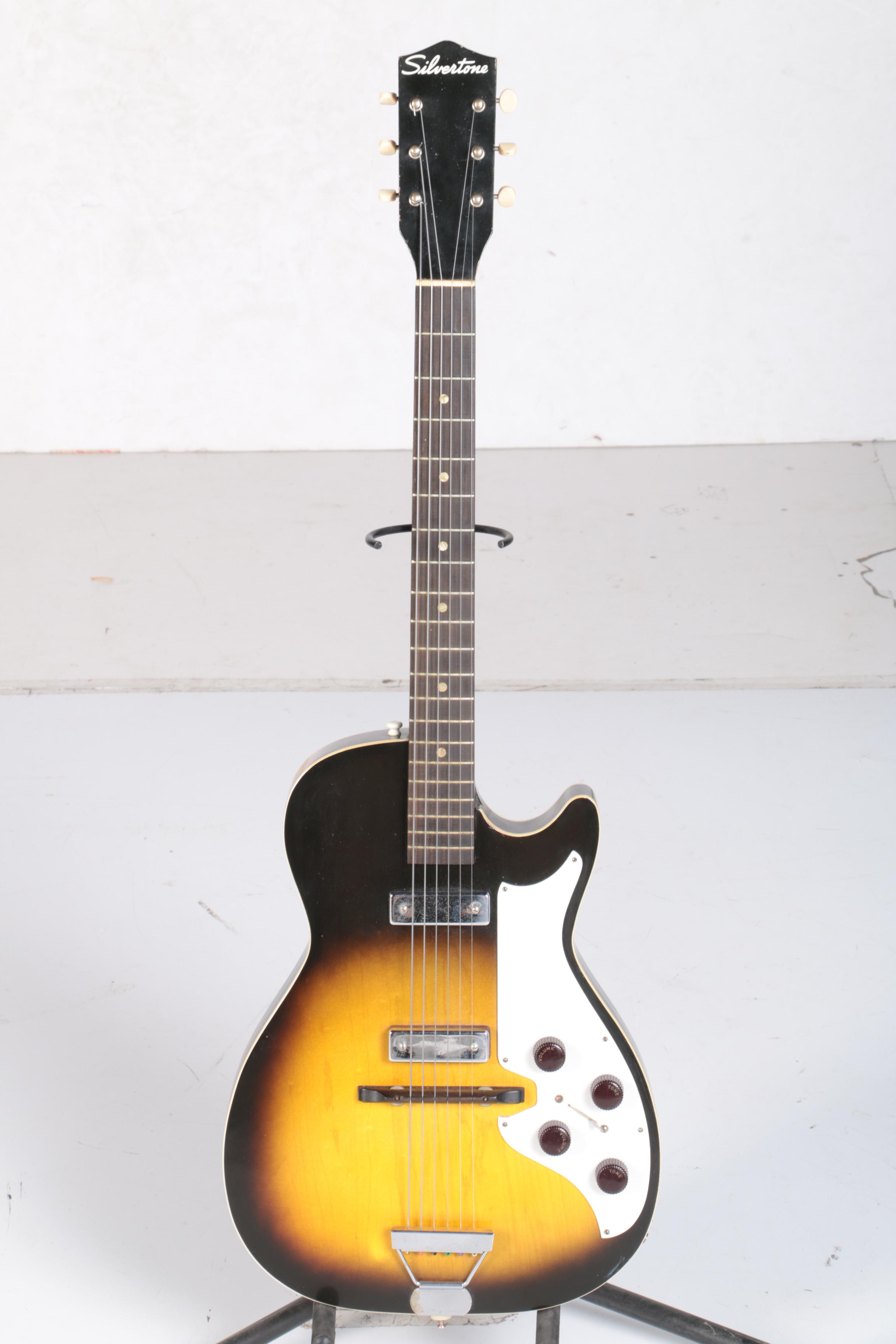 1960s Silvertone Stratotone 1420 Sunburst Electric Guitar with Case