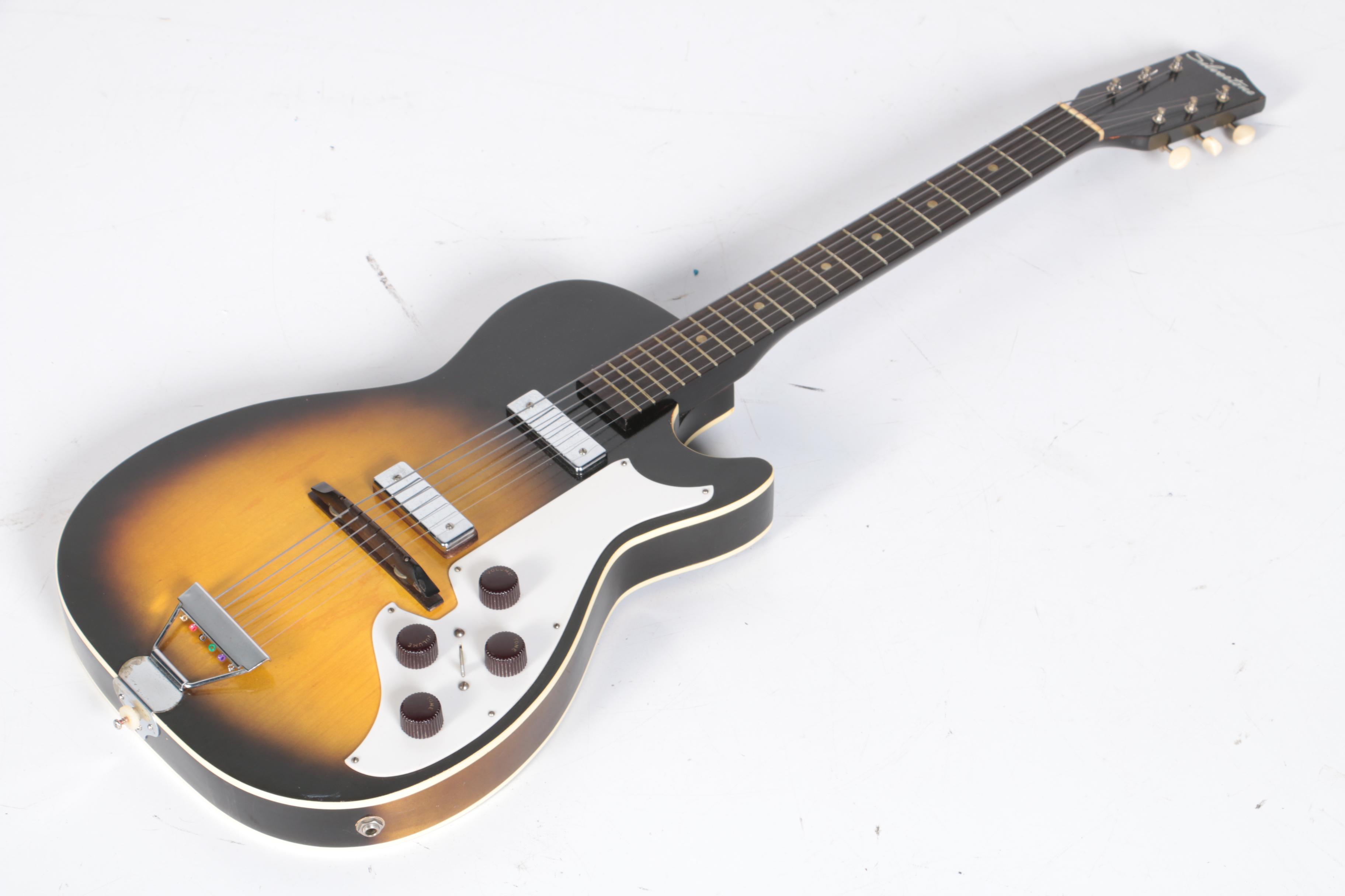 1960s Silvertone Stratotone 1420 Sunburst Electric Guitar with Case