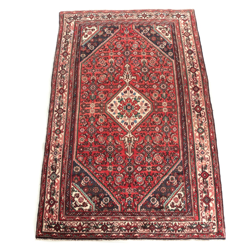 Hand-Knotted Persian Hamadan Area Rug