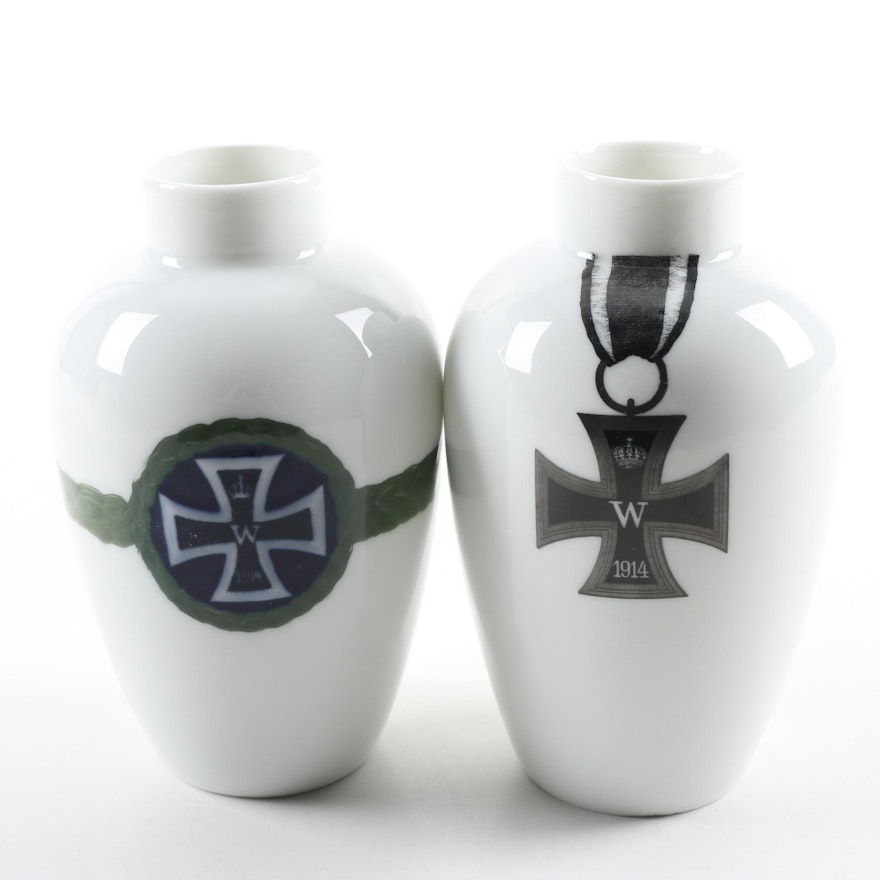 Rosenthal World War One Commemorative Prussian Vases