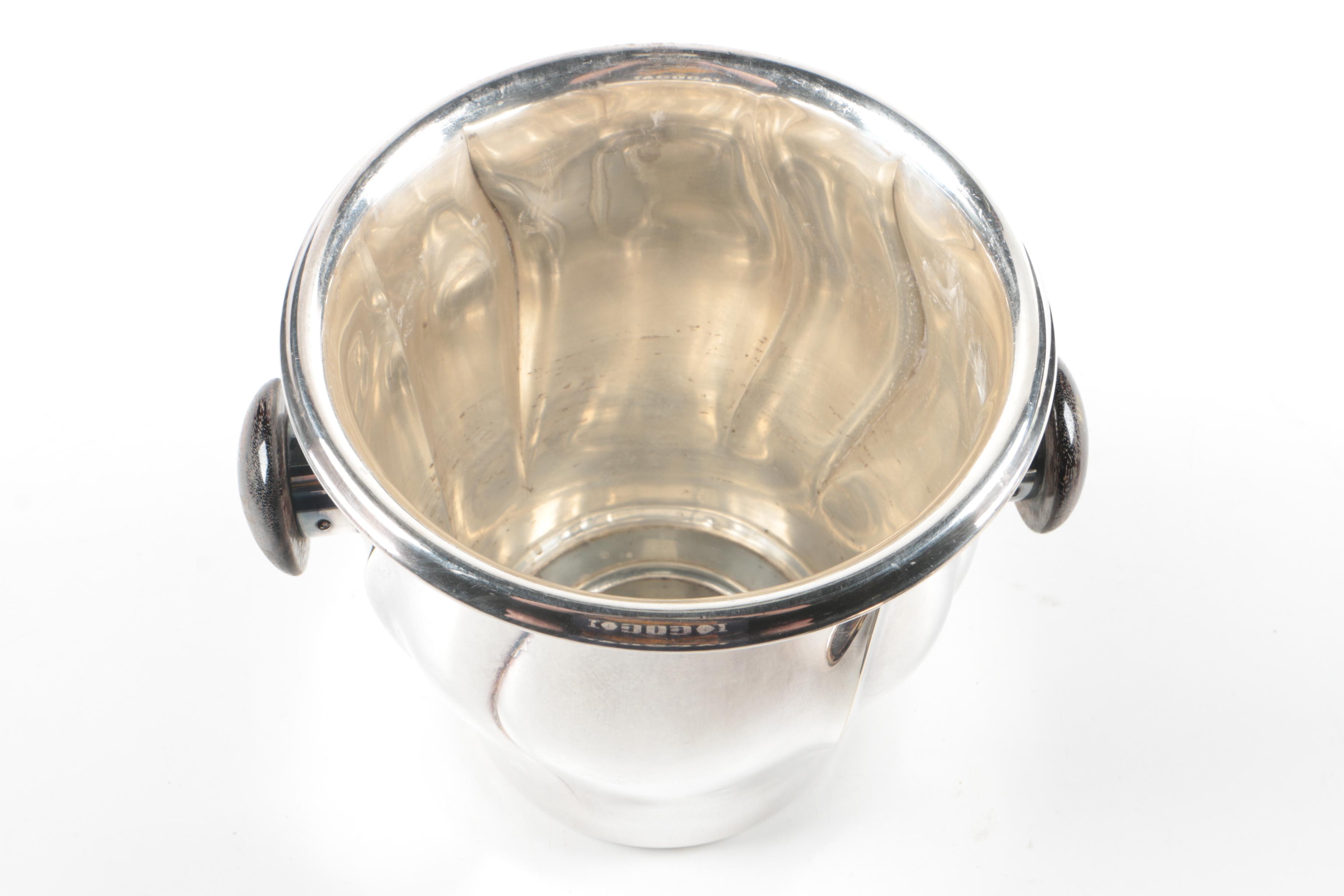 Silver Plate Ice Bucket, Cocktail Shakers, Wine Stoppers, and More