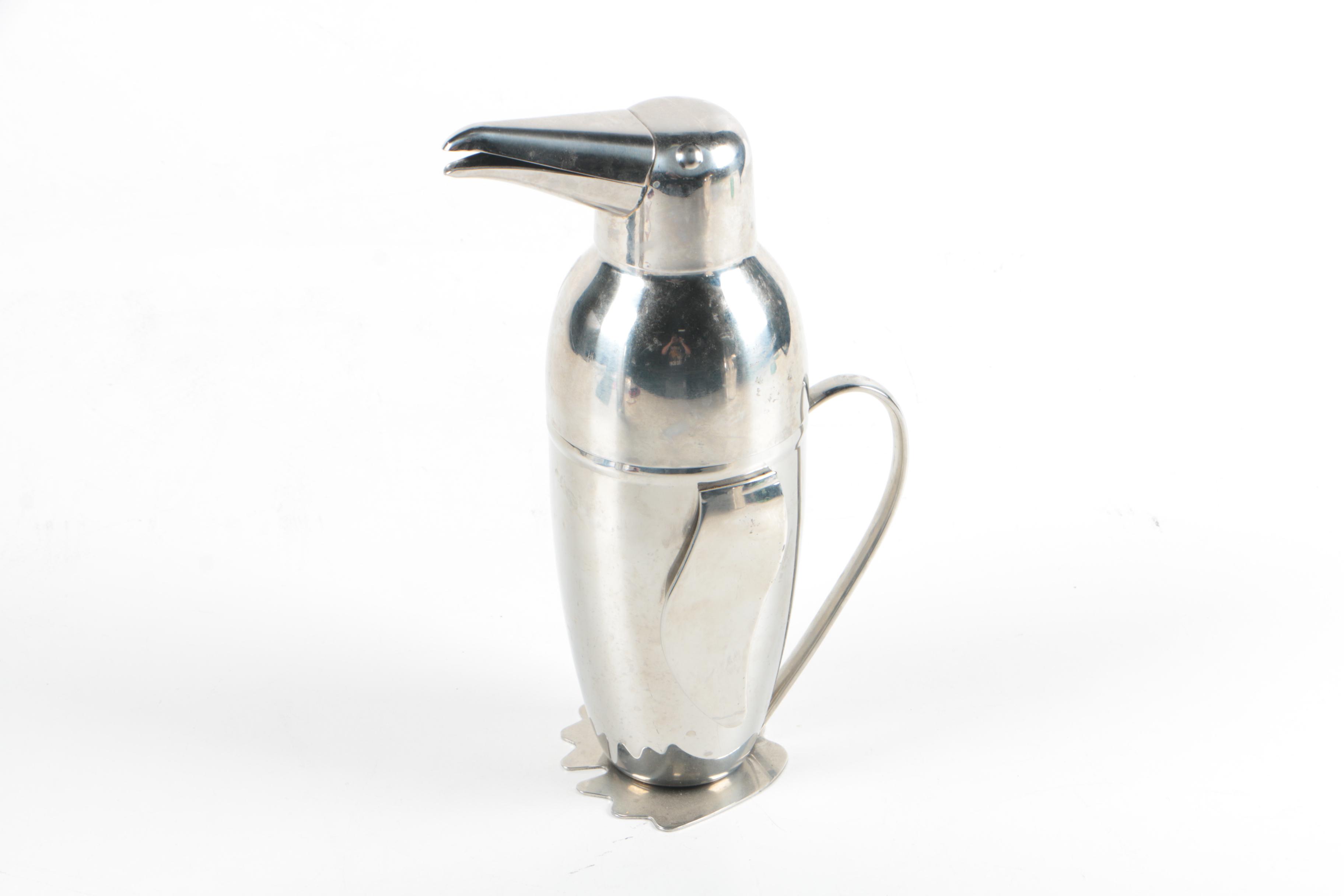 Silver Plate Ice Bucket, Cocktail Shakers, Wine Stoppers, and More