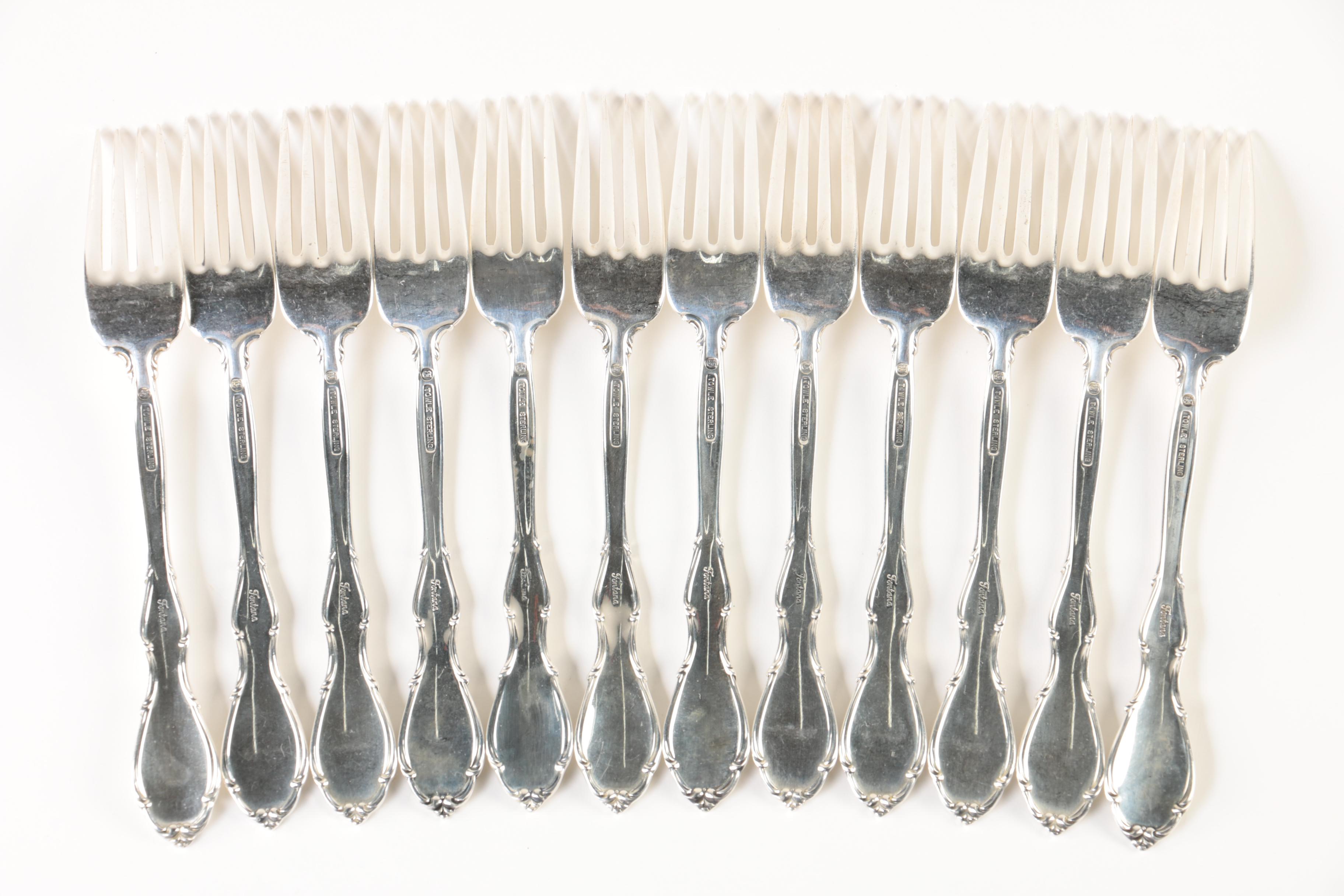 Towle "Fontana" Sterling Silver Flatware Set with Weighted Sterling Shakers
