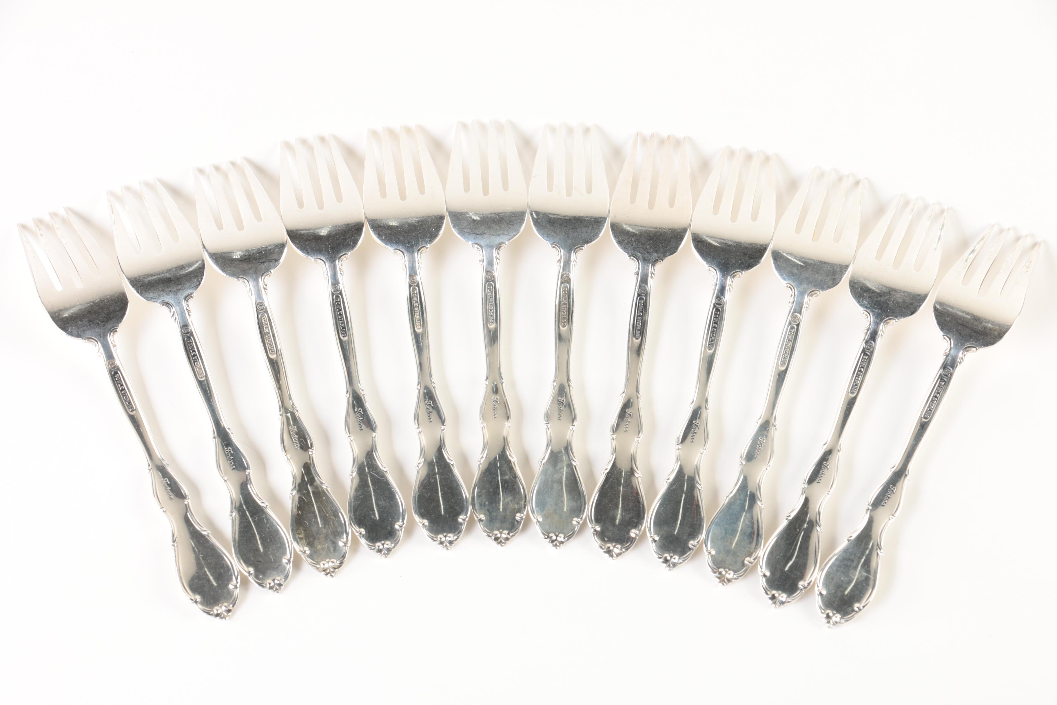 Towle "Fontana" Sterling Silver Flatware Set with Weighted Sterling Shakers