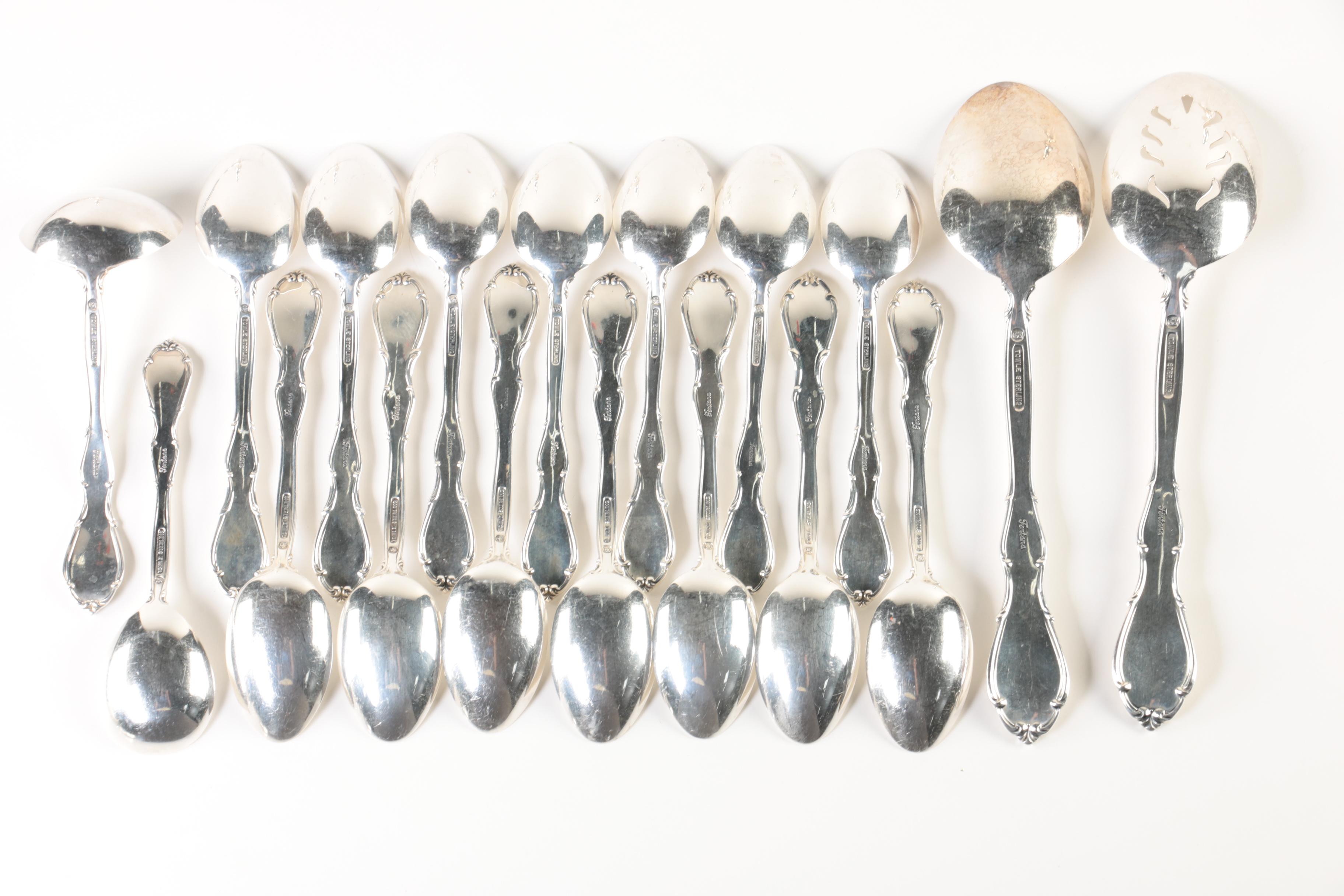 Towle "Fontana" Sterling Silver Flatware Set with Weighted Sterling Shakers