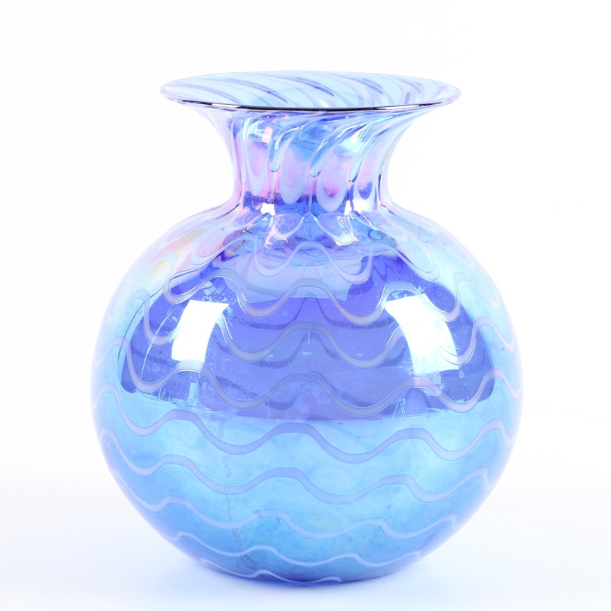 Glass Eye Studio Iridescent Art Glass Vase