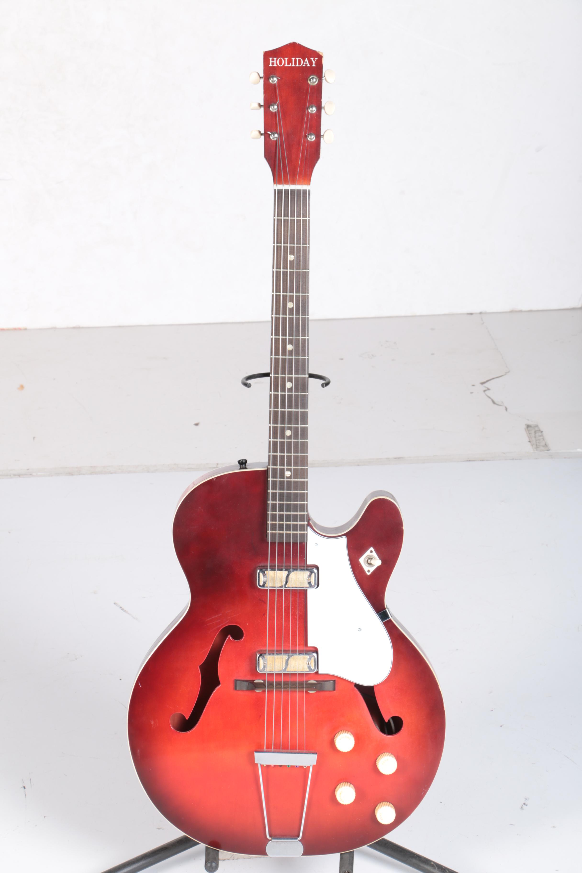 Vintage 1965 Harmony Holiday Rocket H54 Hollowbody Electric Guitar with Gig Bag