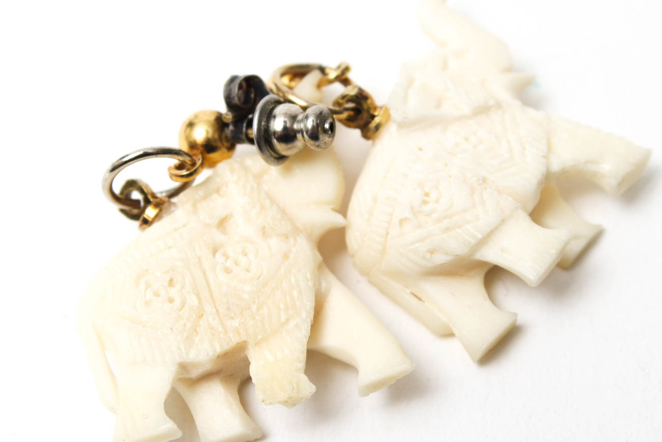 Selection of Jewelry Featuring Malachite, Bone, and Elk Teeth