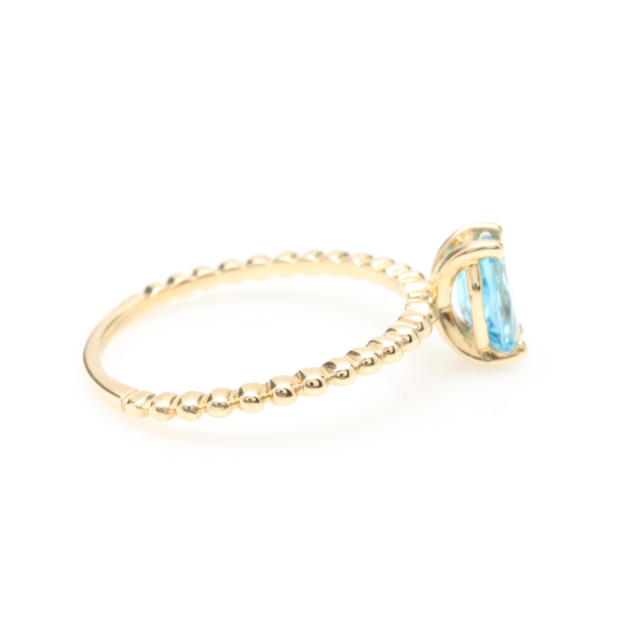 14K Yellow Gold Topaz and Blue Sapphire Rings