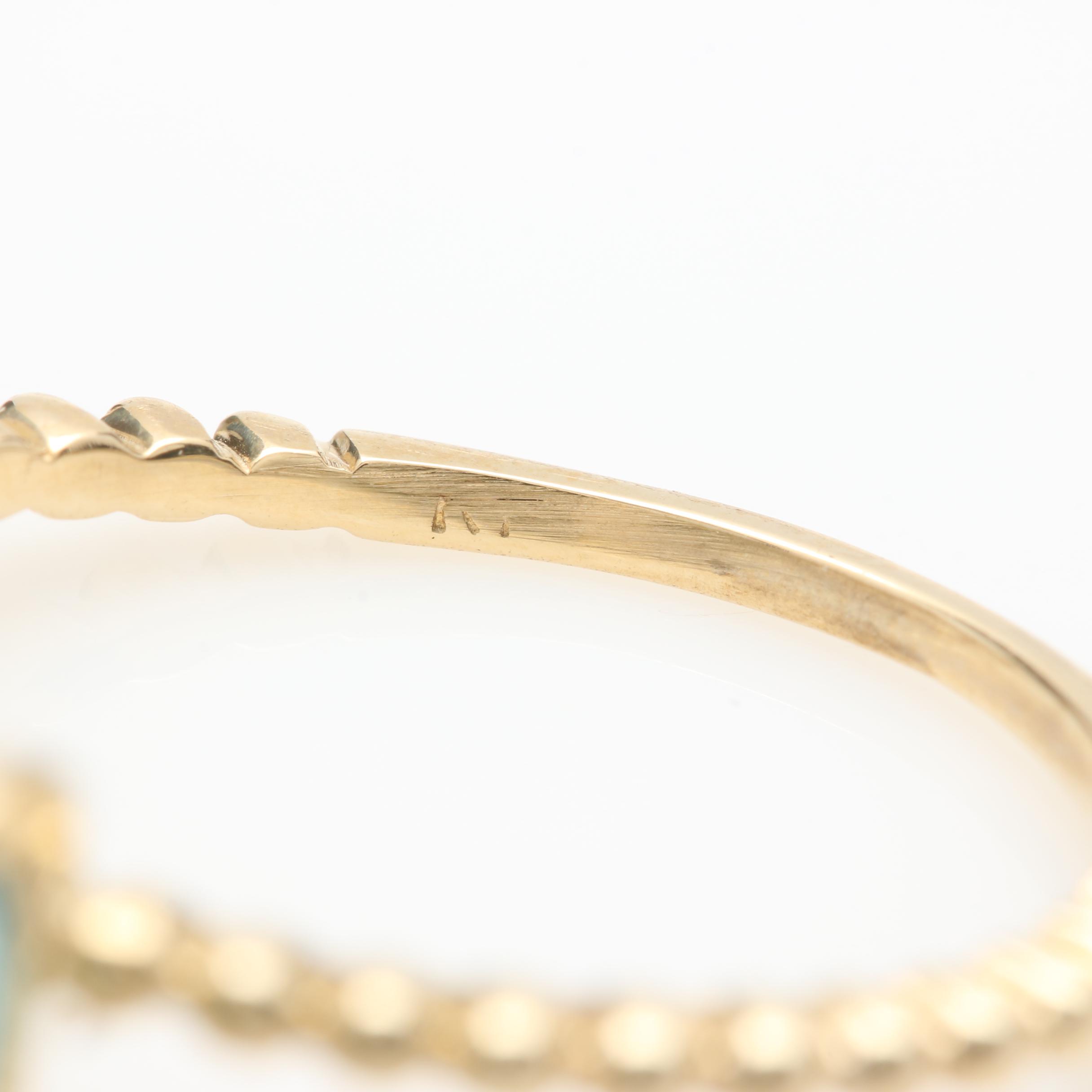 14K Yellow Gold Topaz and Blue Sapphire Rings