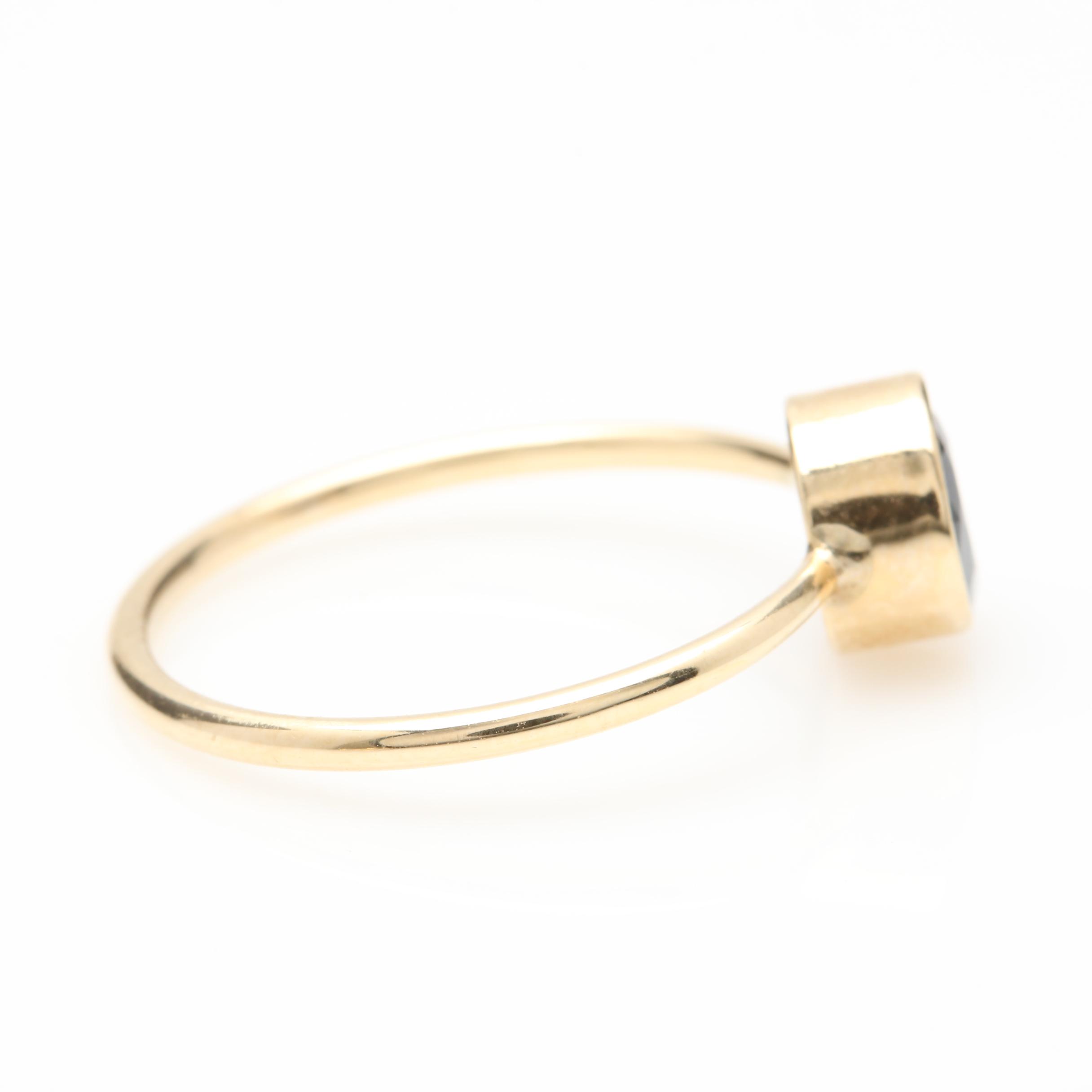 14K Yellow Gold Topaz and Blue Sapphire Rings