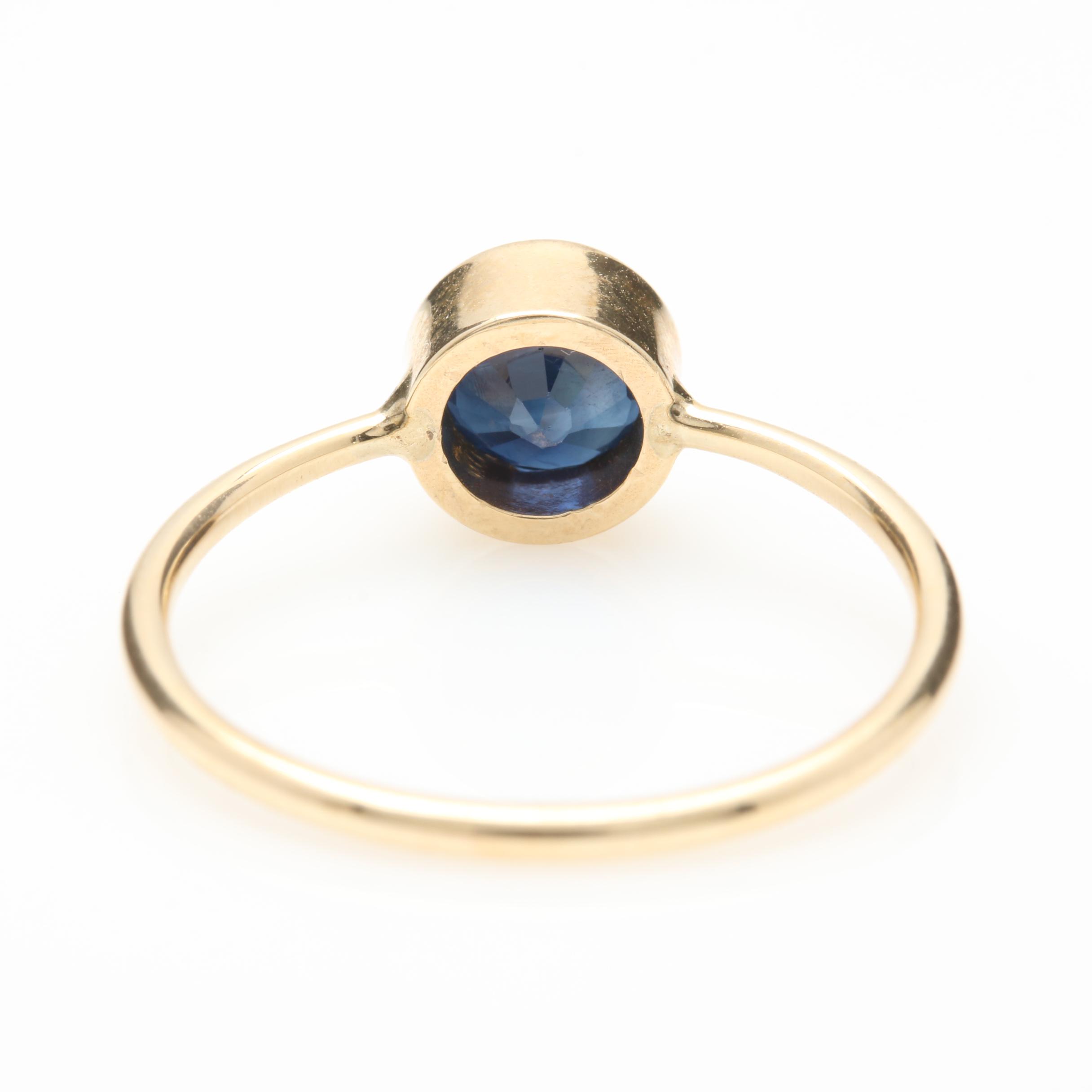 14K Yellow Gold Topaz and Blue Sapphire Rings