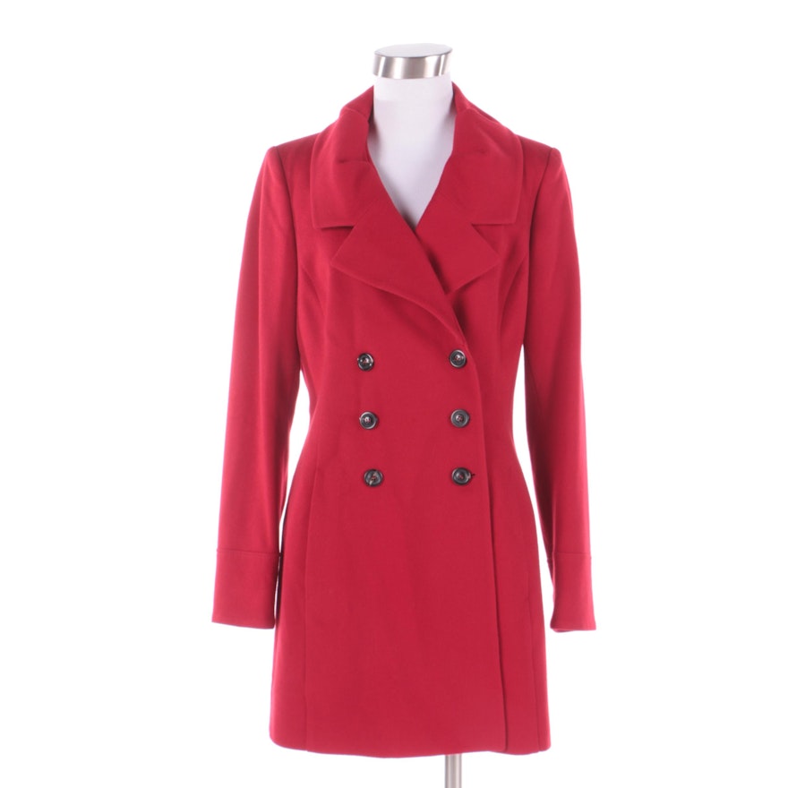 Women's Luciano Barbera Red Cashmere Double-Breasted Jacket