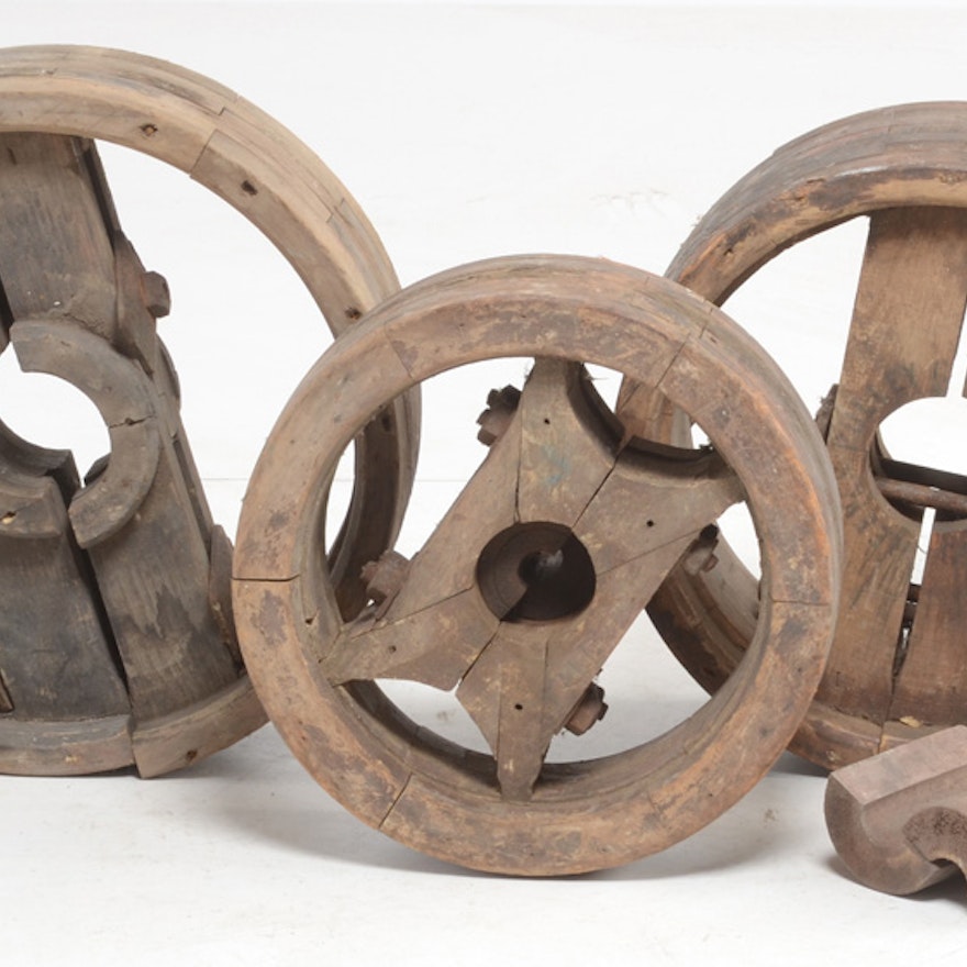 Three Industrial Wooden Molds