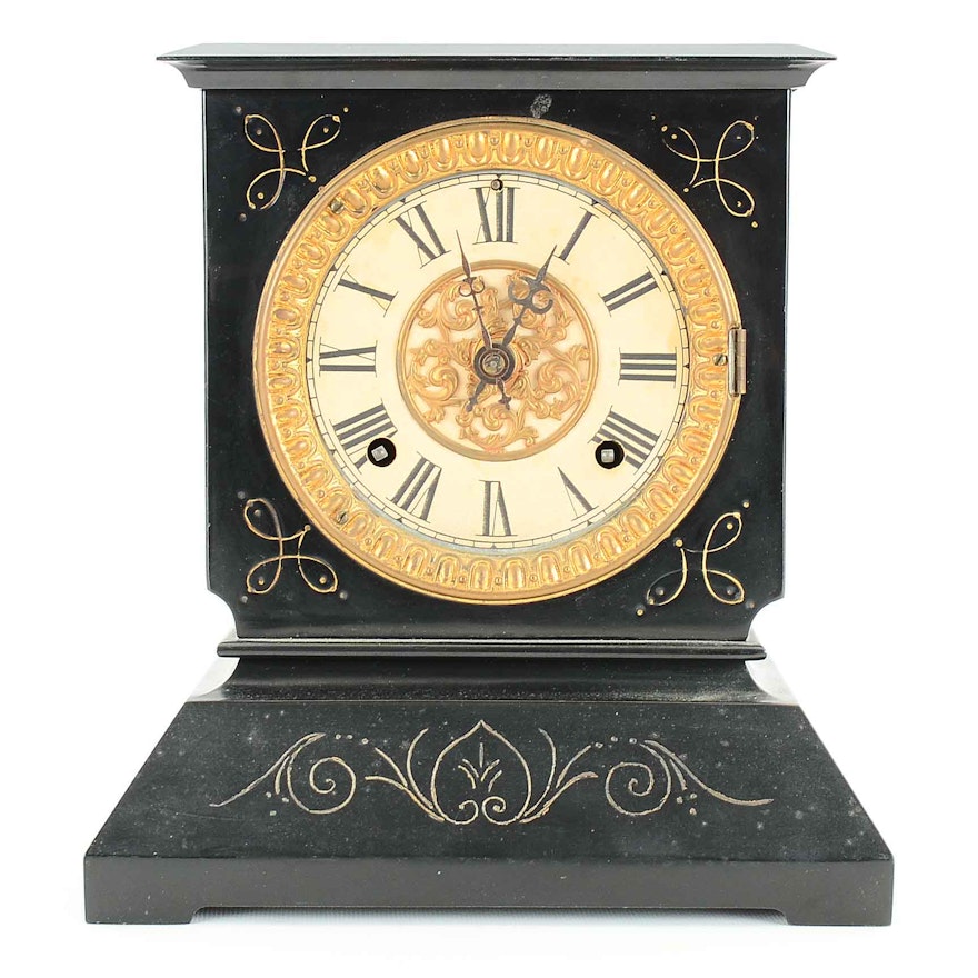 Antique Ansonia Mantel Slate Clock