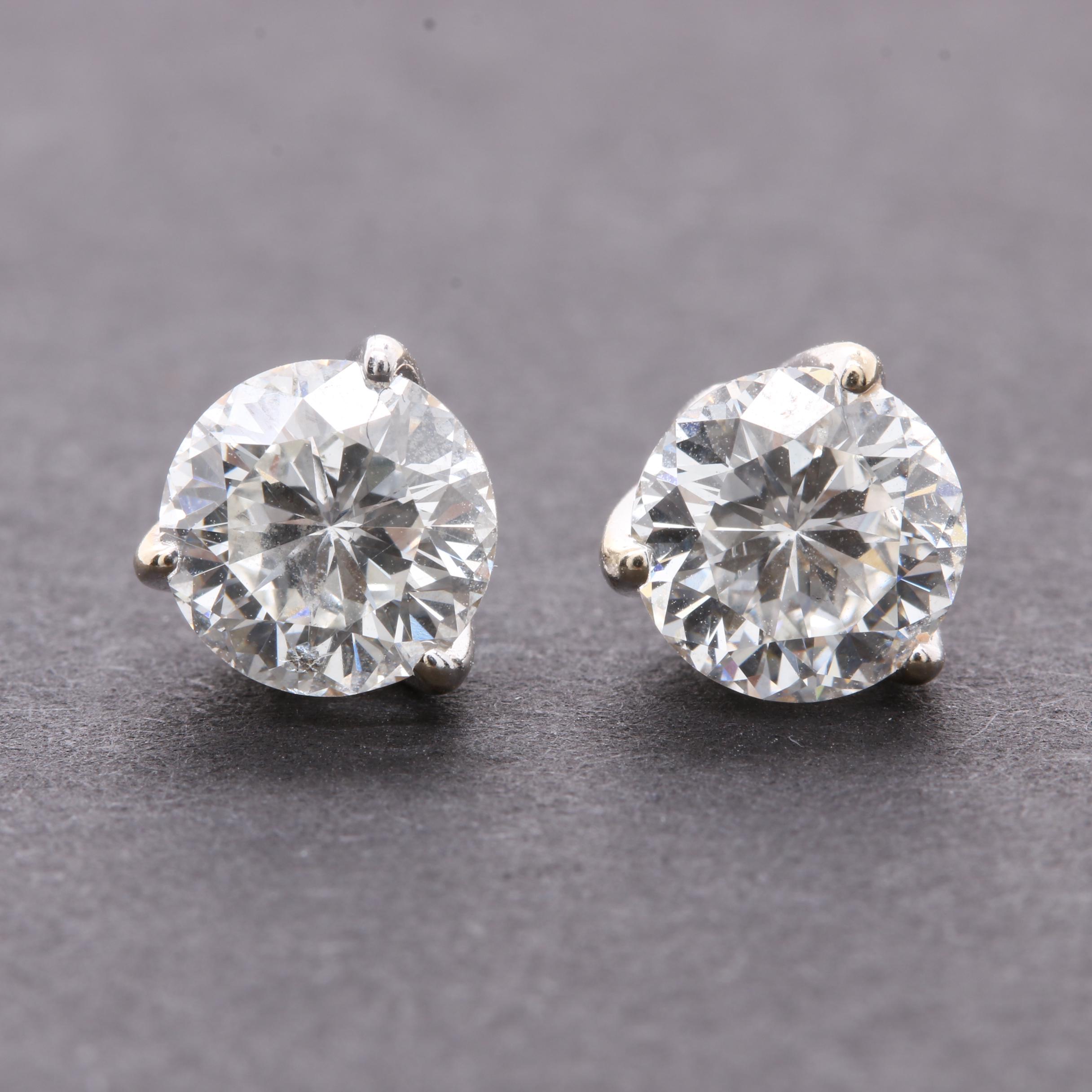 Roberto Coin 18K White Gold and 2.96 CTW Diamond and Ruby Stud Earrings