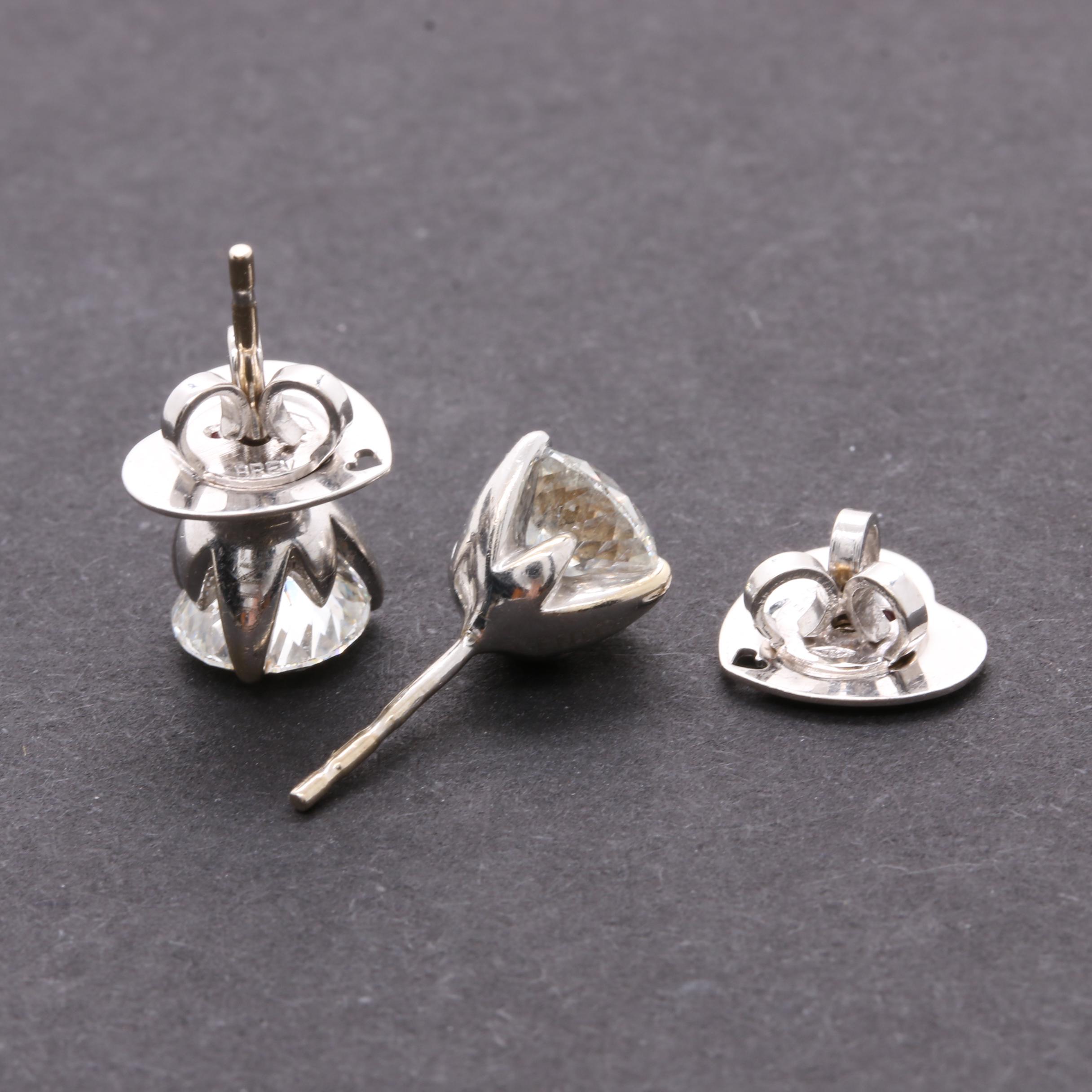 Roberto Coin 18K White Gold and 2.96 CTW Diamond and Ruby Stud Earrings