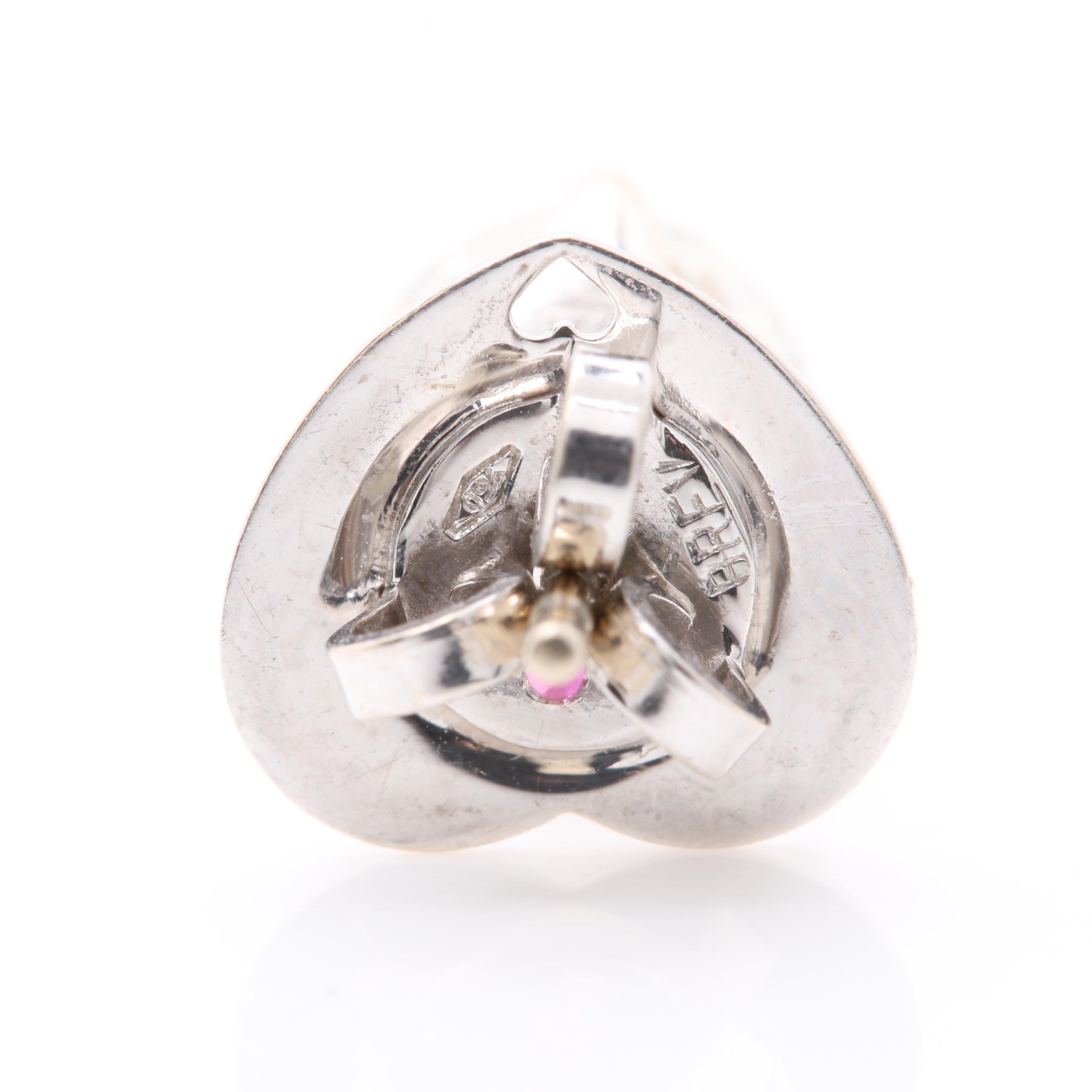 Roberto Coin 18K White Gold and 2.96 CTW Diamond and Ruby Stud Earrings