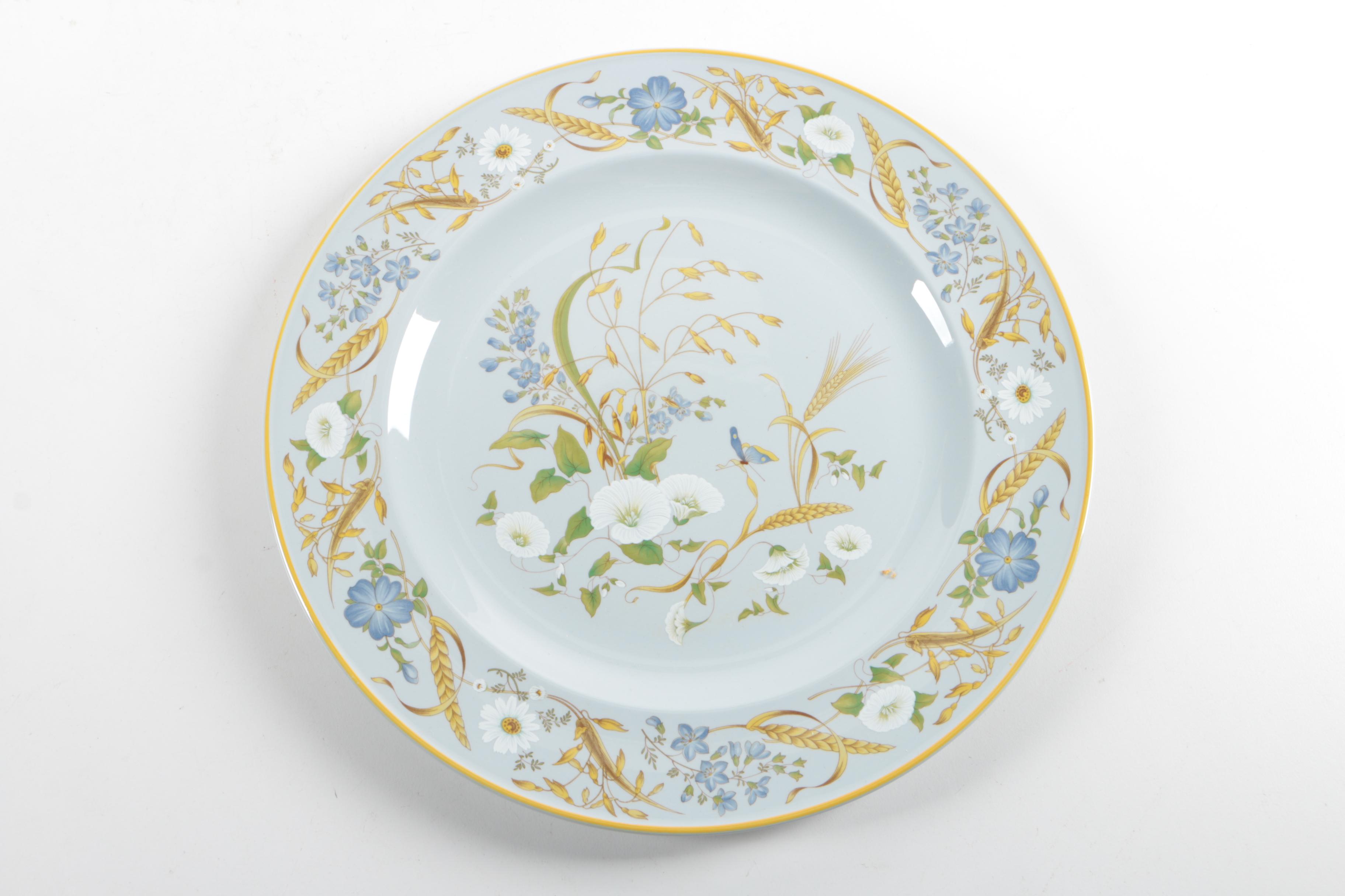 Vintage Bavarian Gold Encrusted Plate with Spode "Summer Harvest" Dinner Plate