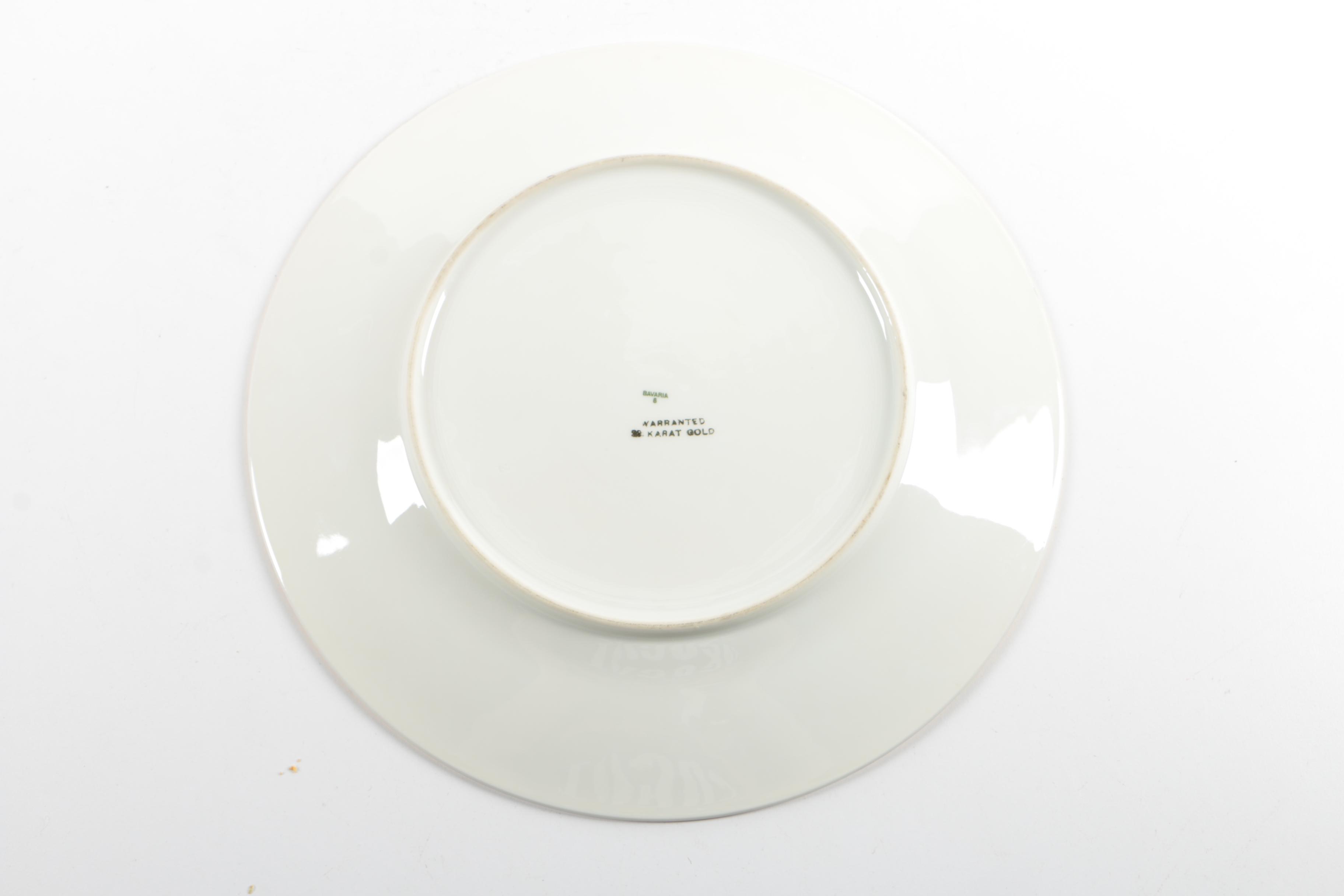 Vintage Bavarian Gold Encrusted Plate with Spode "Summer Harvest" Dinner Plate