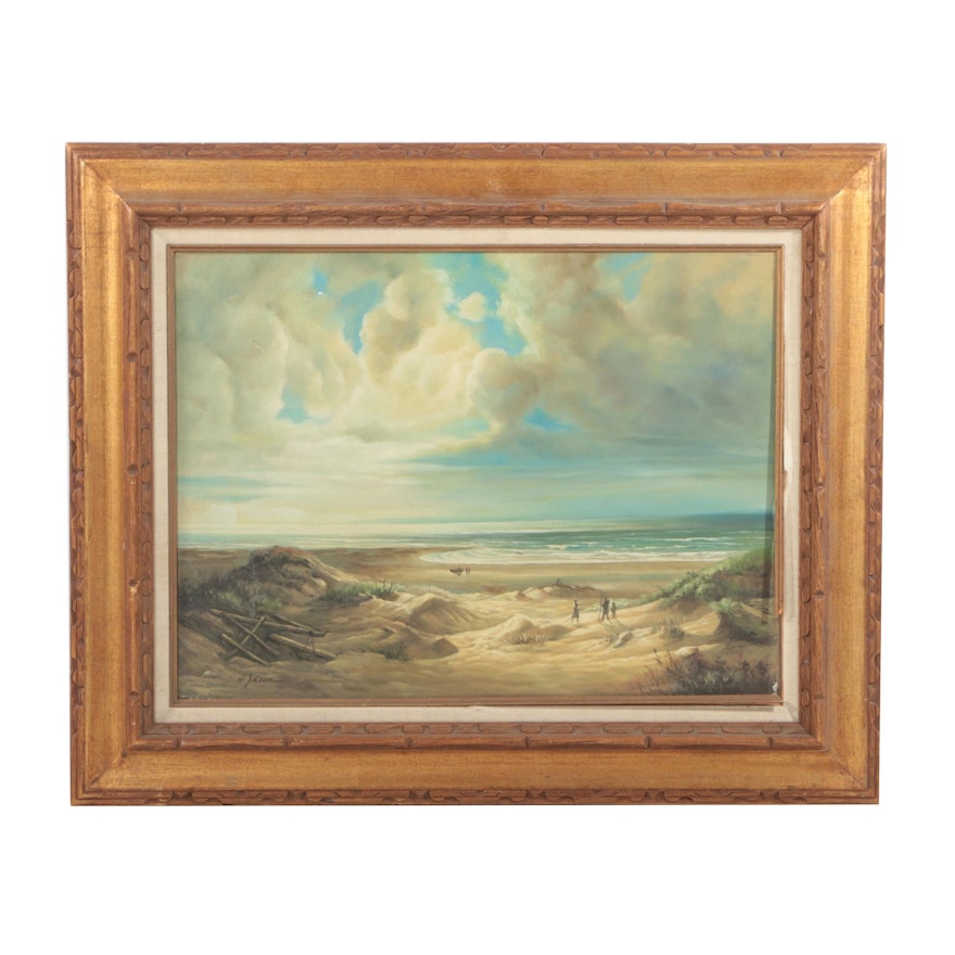 H. Jason Oil on Canvas Landscape of a Beach