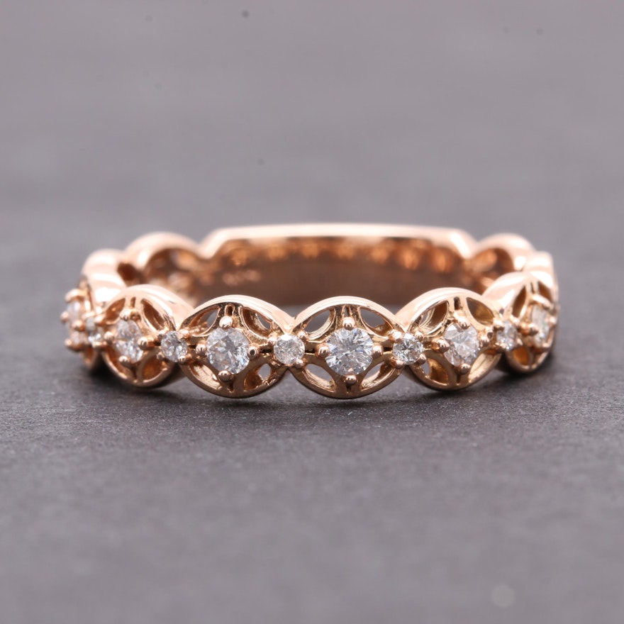 14K Rose Gold Diamond Ring