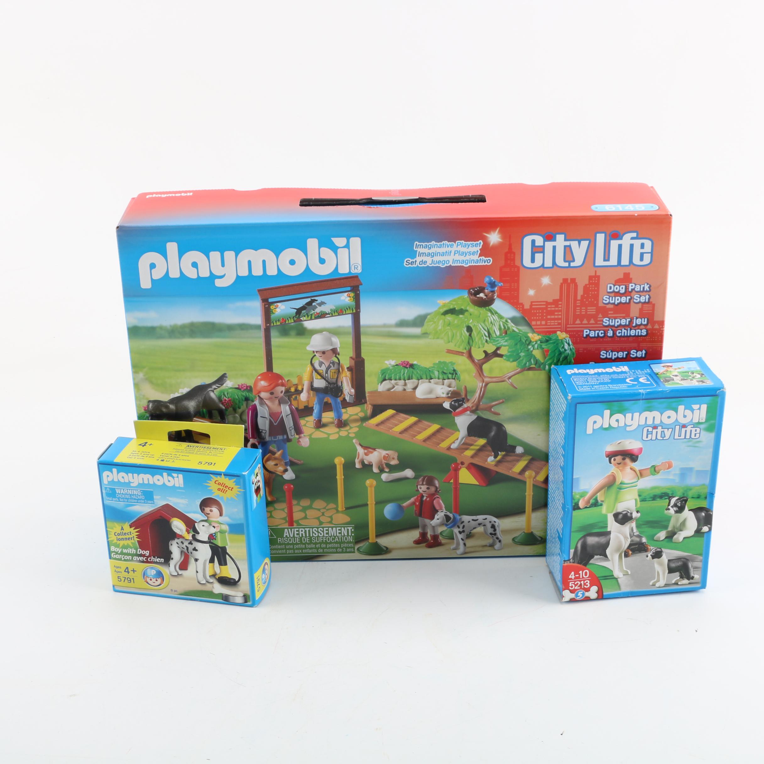 Playmobil Dog Themed Play Sets Including City Life Dog Park