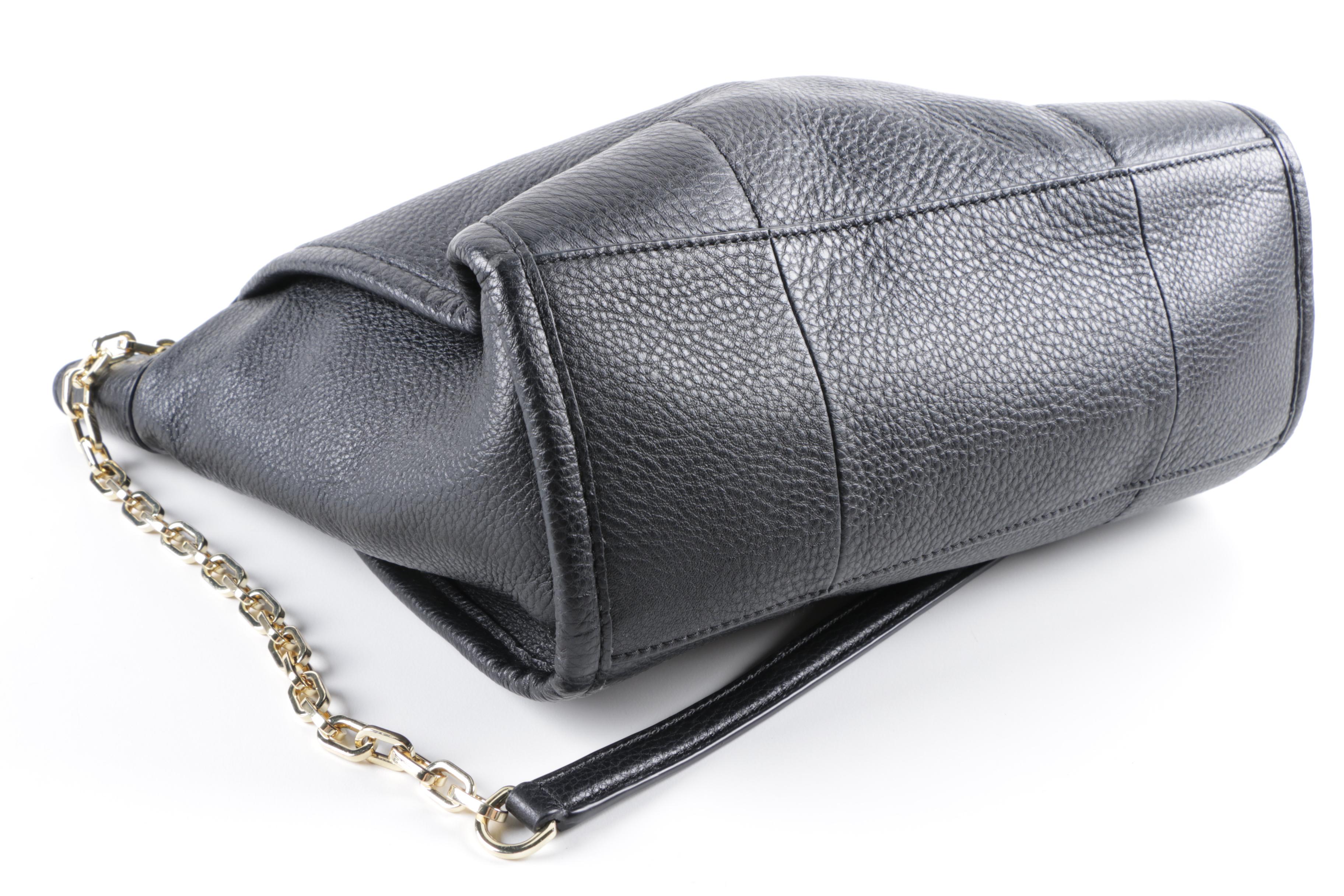 Tory Burch Black Pebbled Leather Shoulder Bag