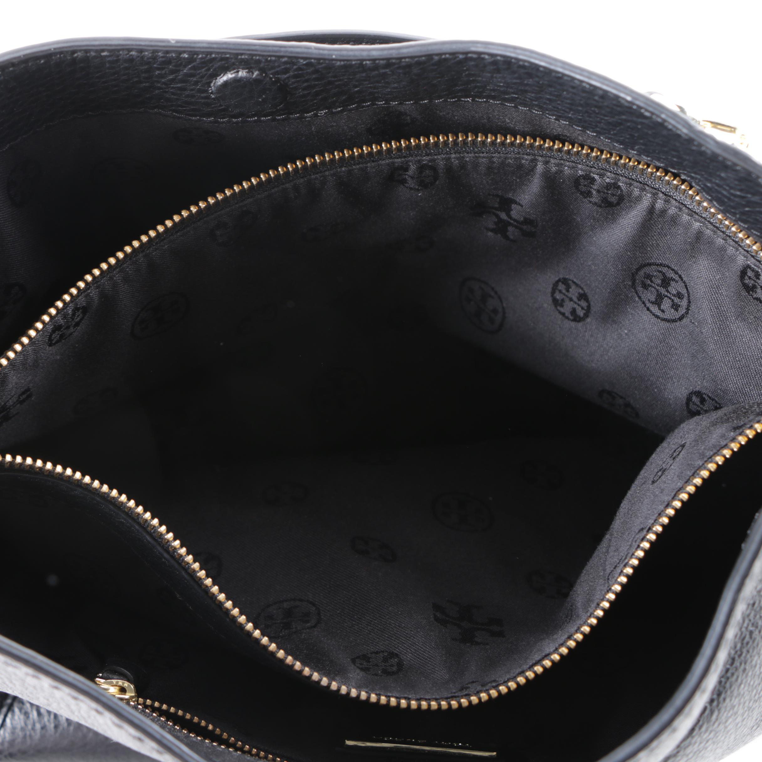 Tory Burch Black Pebbled Leather Shoulder Bag