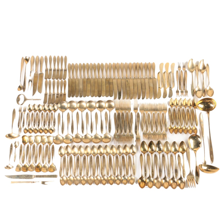 Dirilyte-Dirigold Brass Tone Flatware with Stainless Steel Flatware