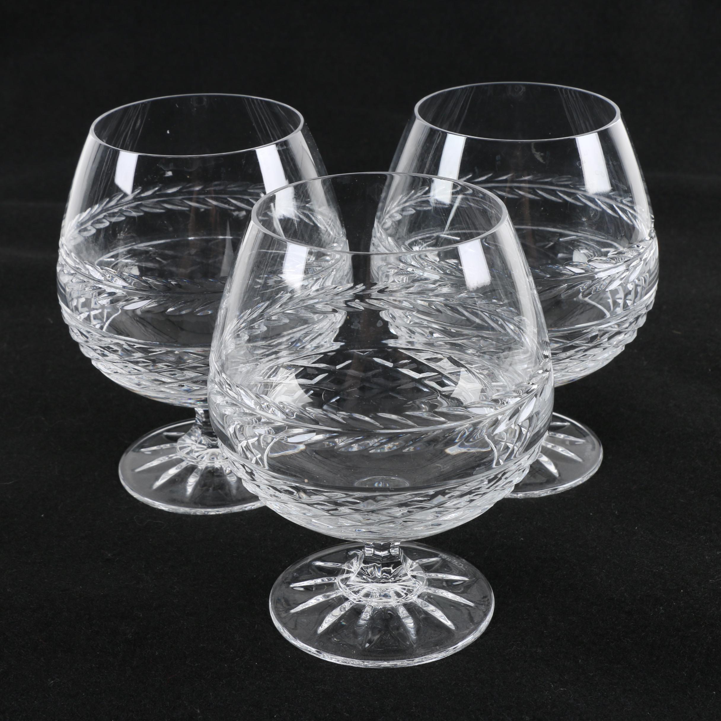 Galway "Leah" Crystal Brandy Snifters, Circa 1988-2006