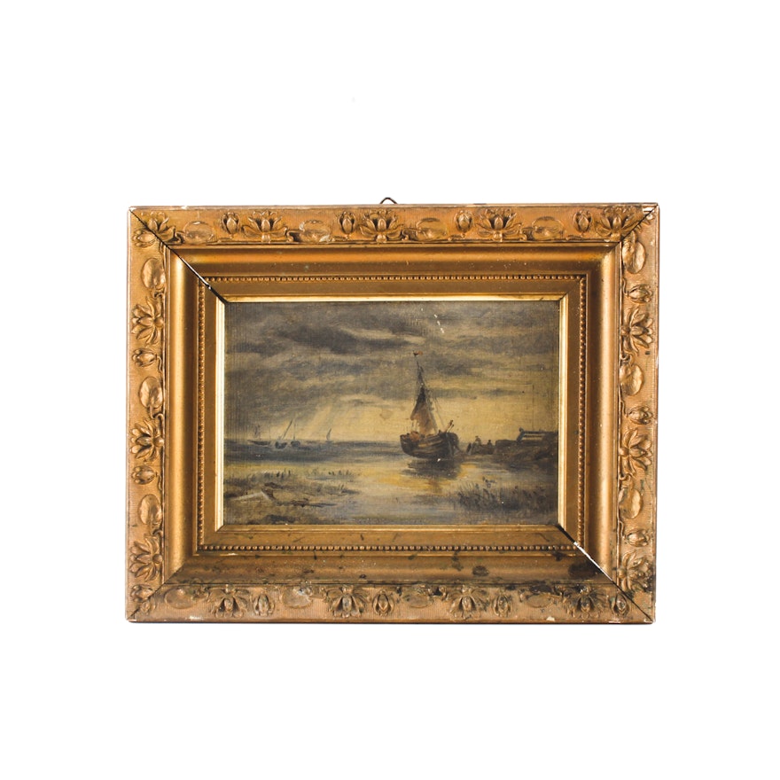 Oil Painting of a Sailboat