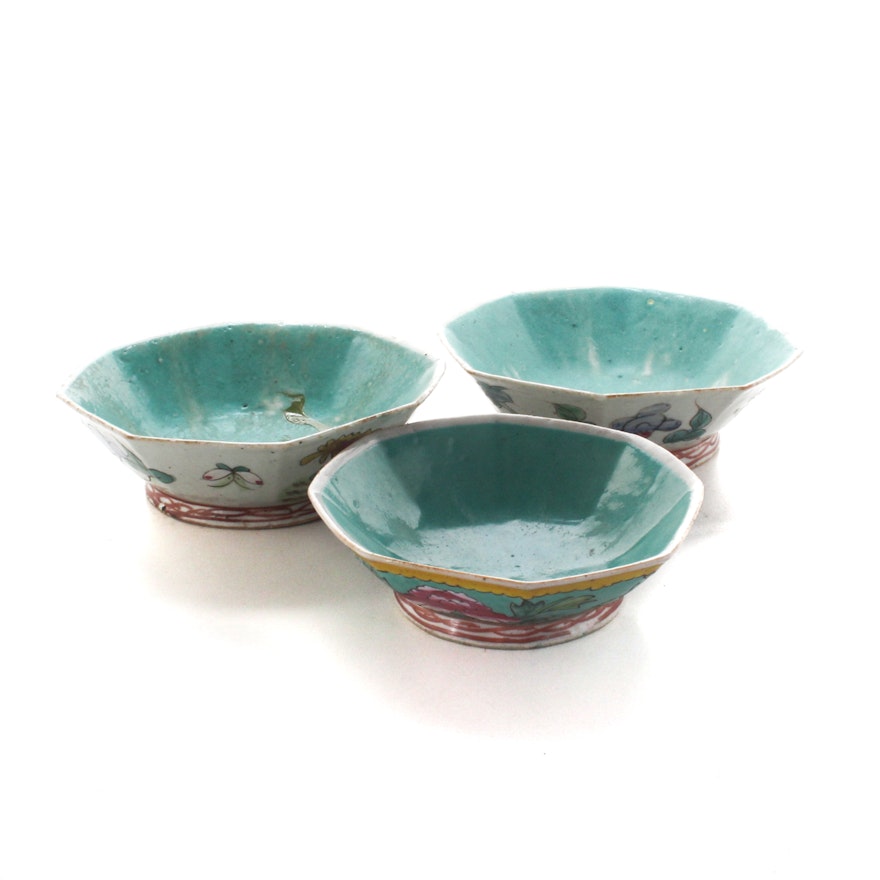 Antique Hand-Painted Chinese Porcelain Bowls