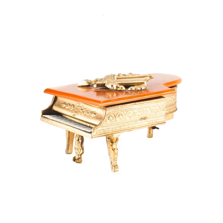 Thoren's Style Metal Piano Shaped Music Box