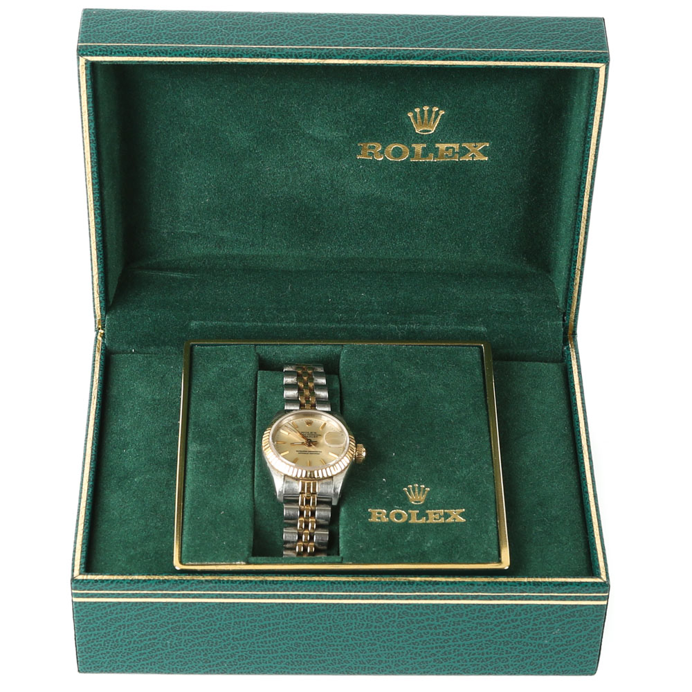 Rolex 18K Yellow Gold and Stainless Steel Oyster Perpetual Datejust Watch