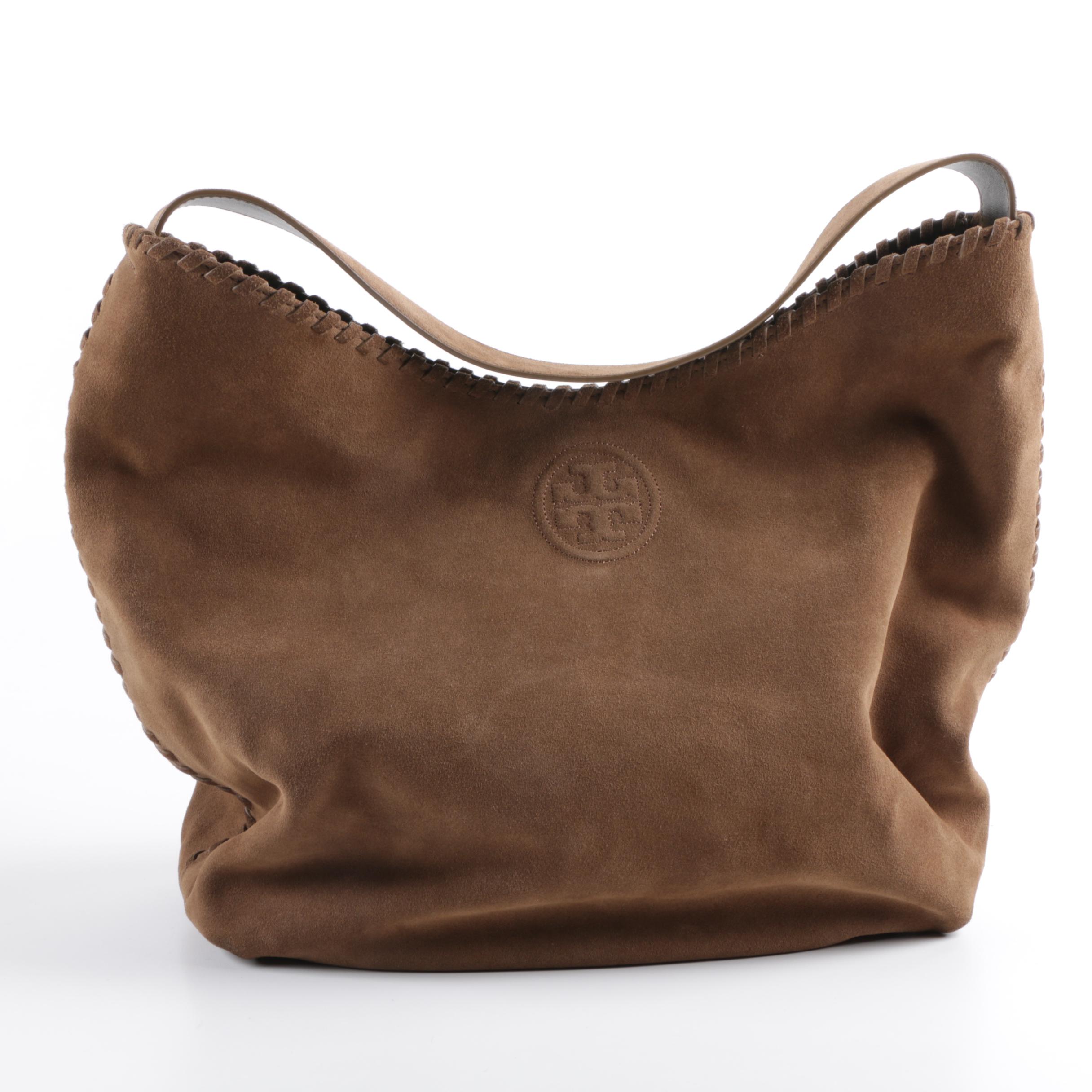 Tory Burch Brown Suede and Cole Haan Black Patent Leather and Suede Hobo Bags