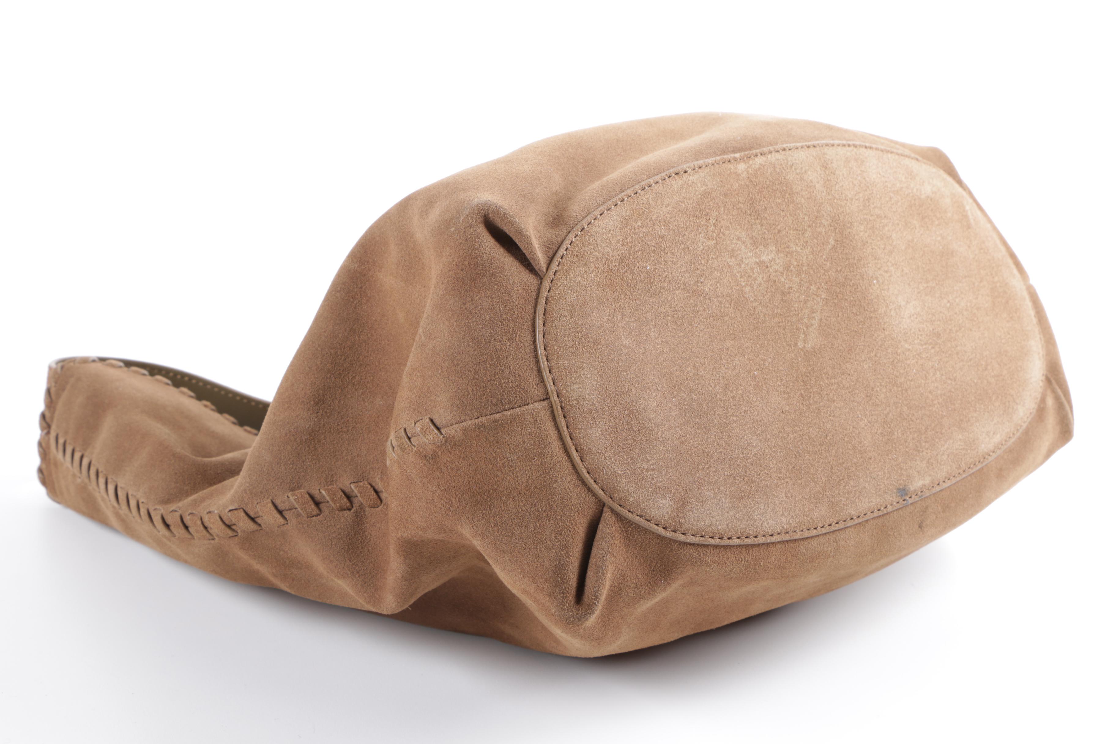 Tory Burch Brown Suede and Cole Haan Black Patent Leather and Suede Hobo Bags