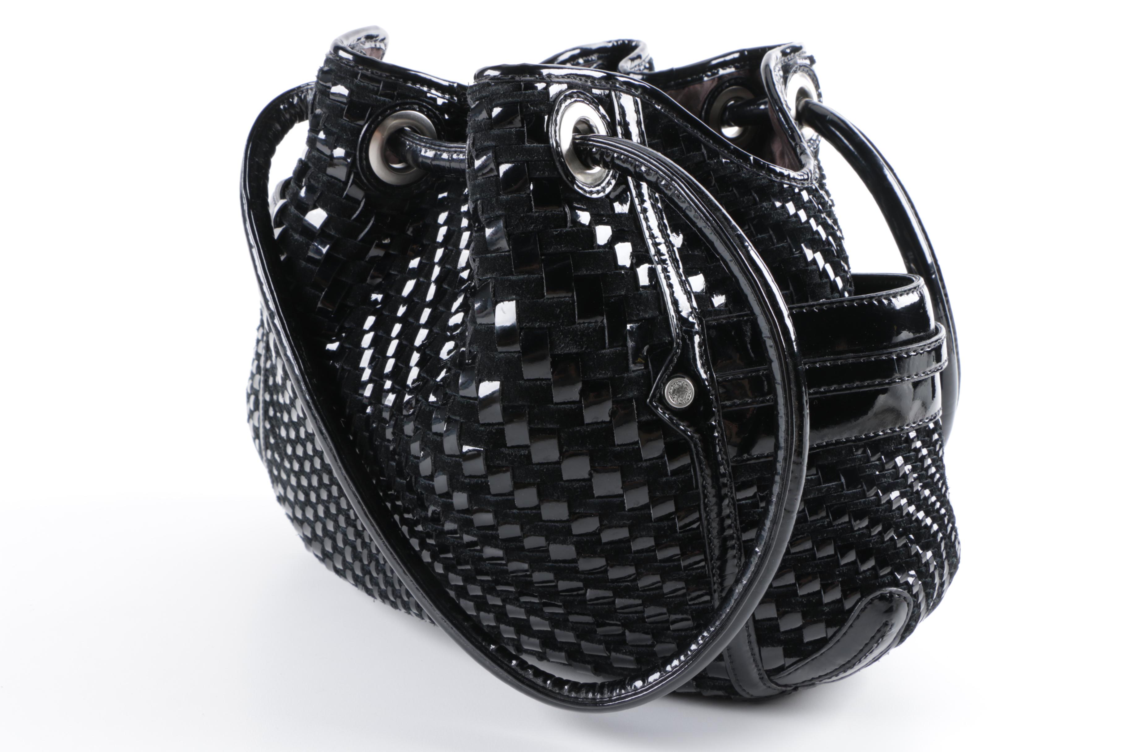 Tory Burch Brown Suede and Cole Haan Black Patent Leather and Suede Hobo Bags