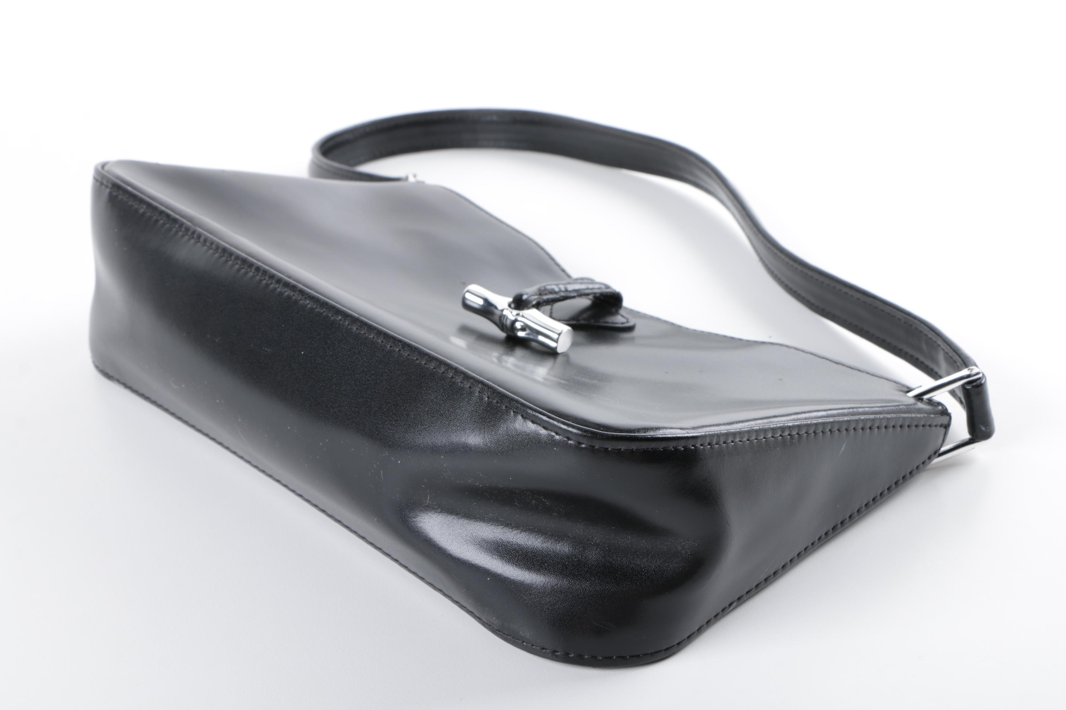 Longchamp Black Leather Handbag and Vintage Salvatore Ferragamo Leather Handbag