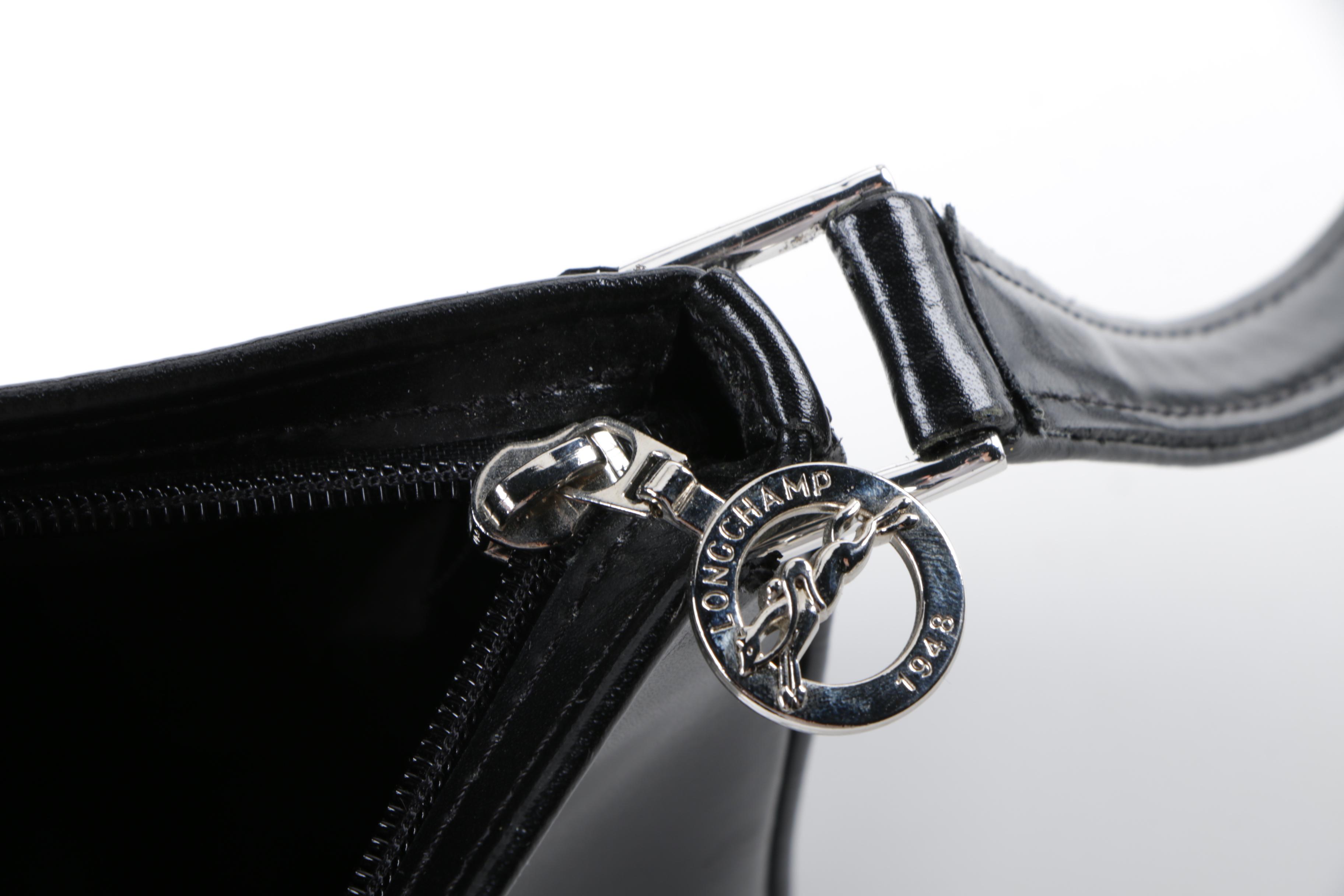 Longchamp Black Leather Handbag and Vintage Salvatore Ferragamo Leather Handbag