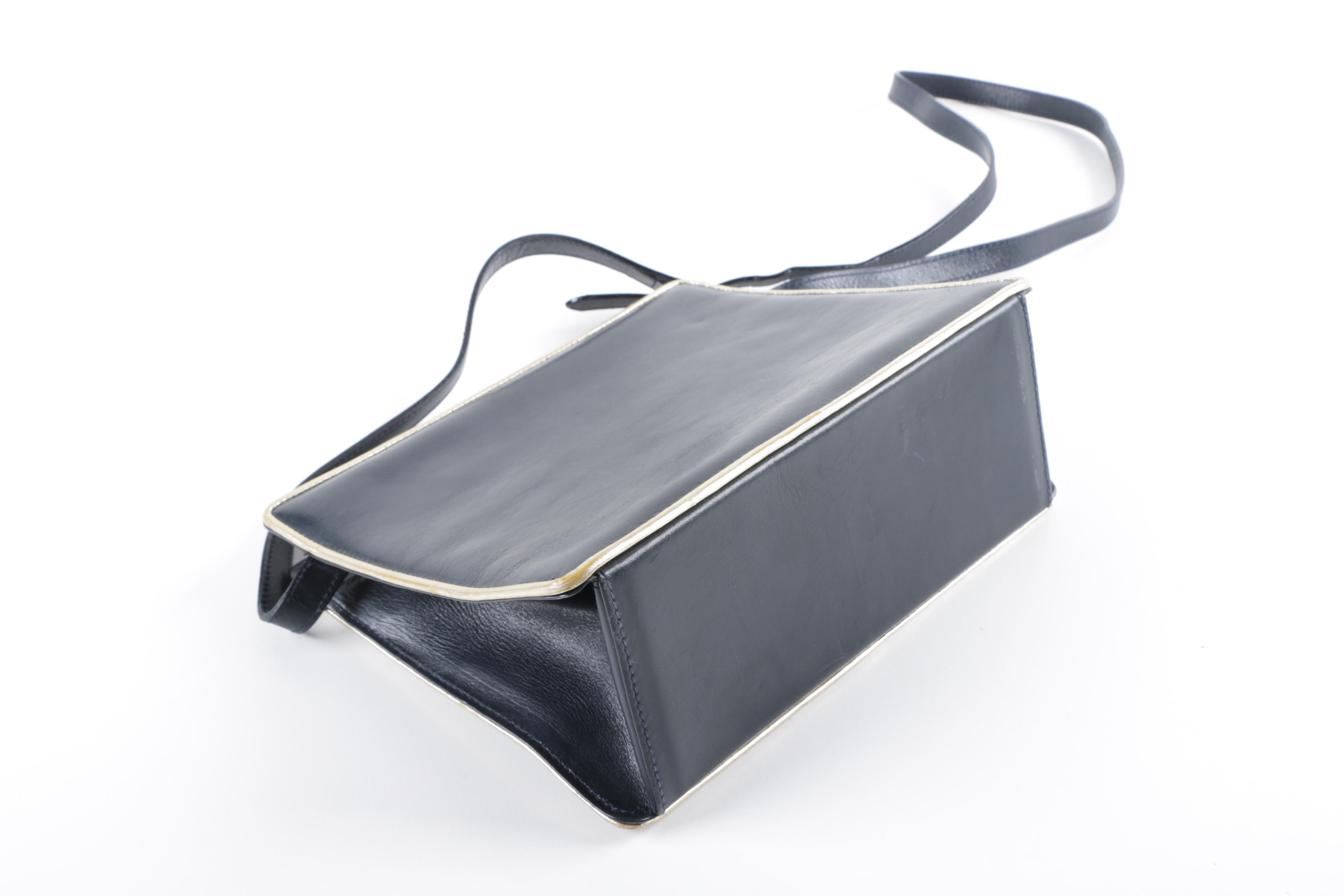 Longchamp Black Leather Handbag and Vintage Salvatore Ferragamo Leather Handbag