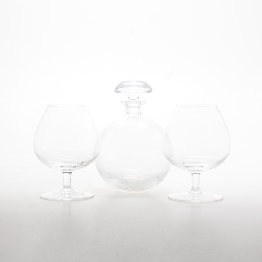 Mosers Crystal Brandy Decanter and Glasses